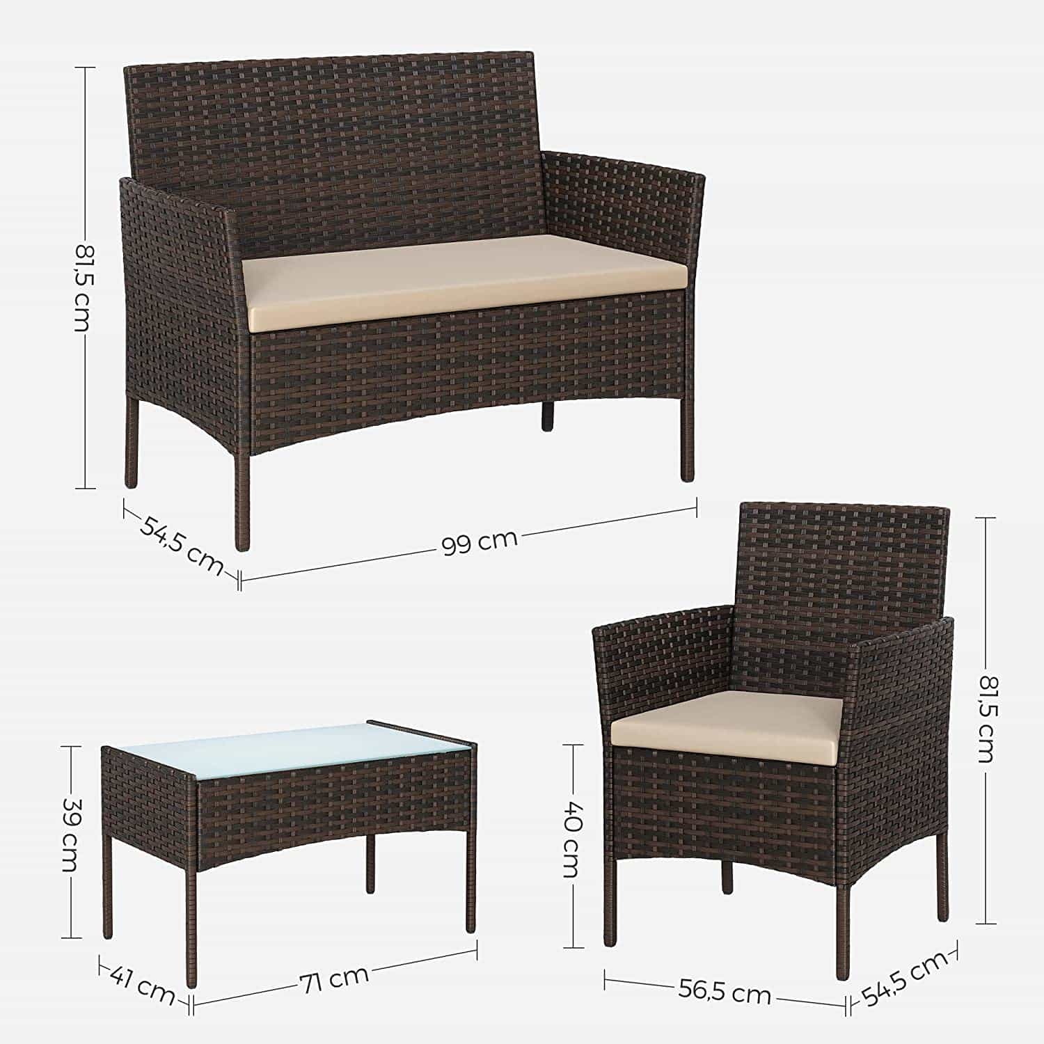 Balkonmöbel-Set 4-teilig Balkonmöbel-Set 4-teilig