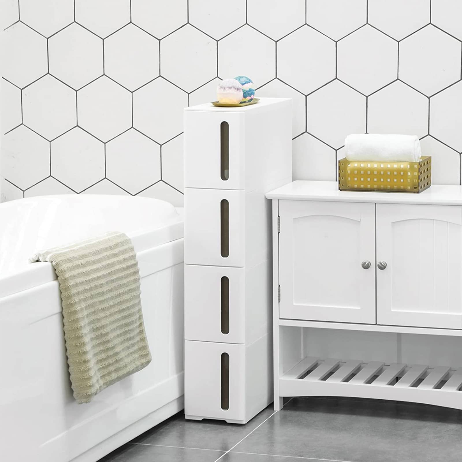 Nischenregal mit 4 Schubladen-KFR08WT Nischenregal mit 4 Schubladen-KFR08WT