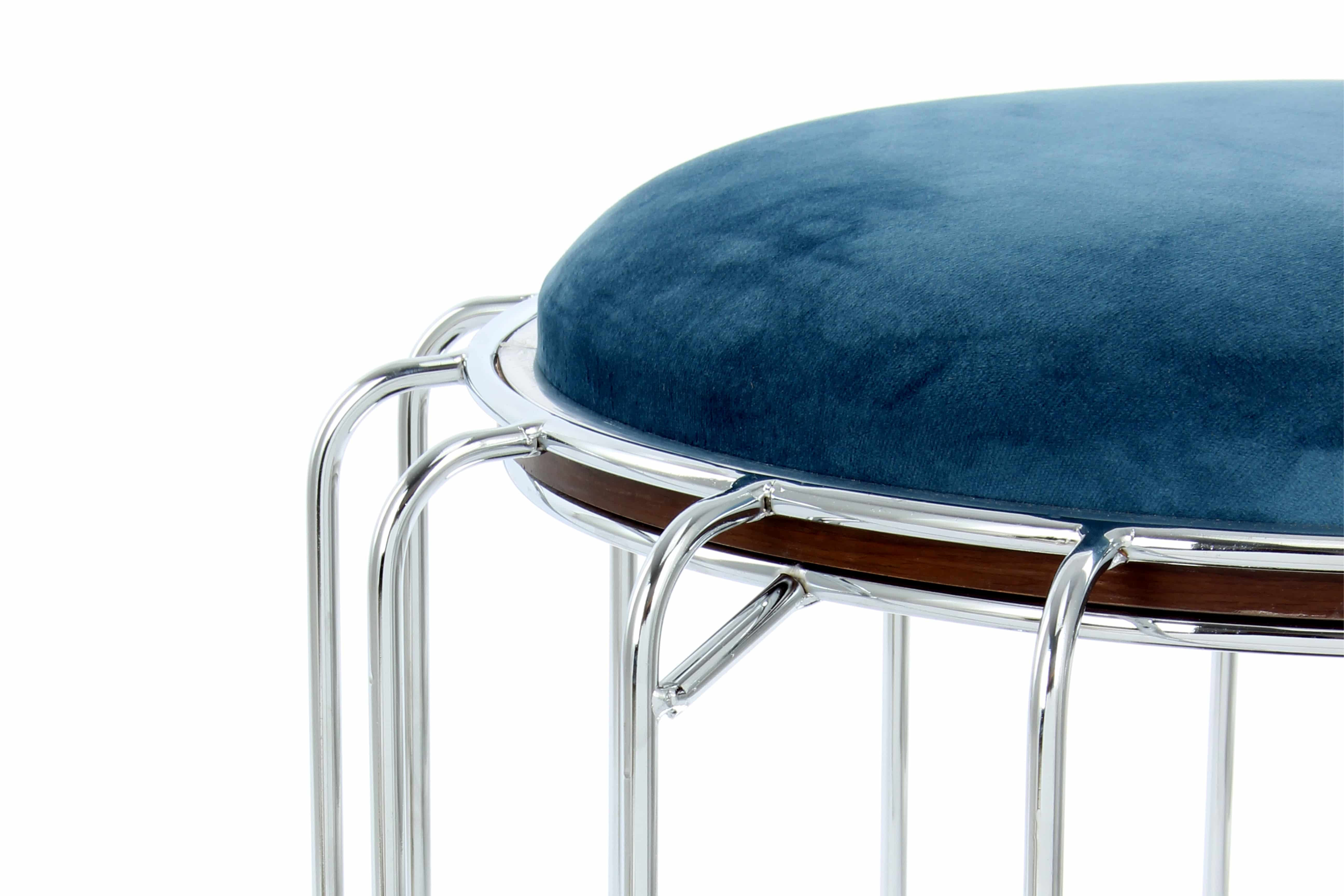 Beistelltisch / Pouf Comfortable 110 Petrol / Silber Beistelltisch / Pouf Comfortable 110 Petrol / Silber