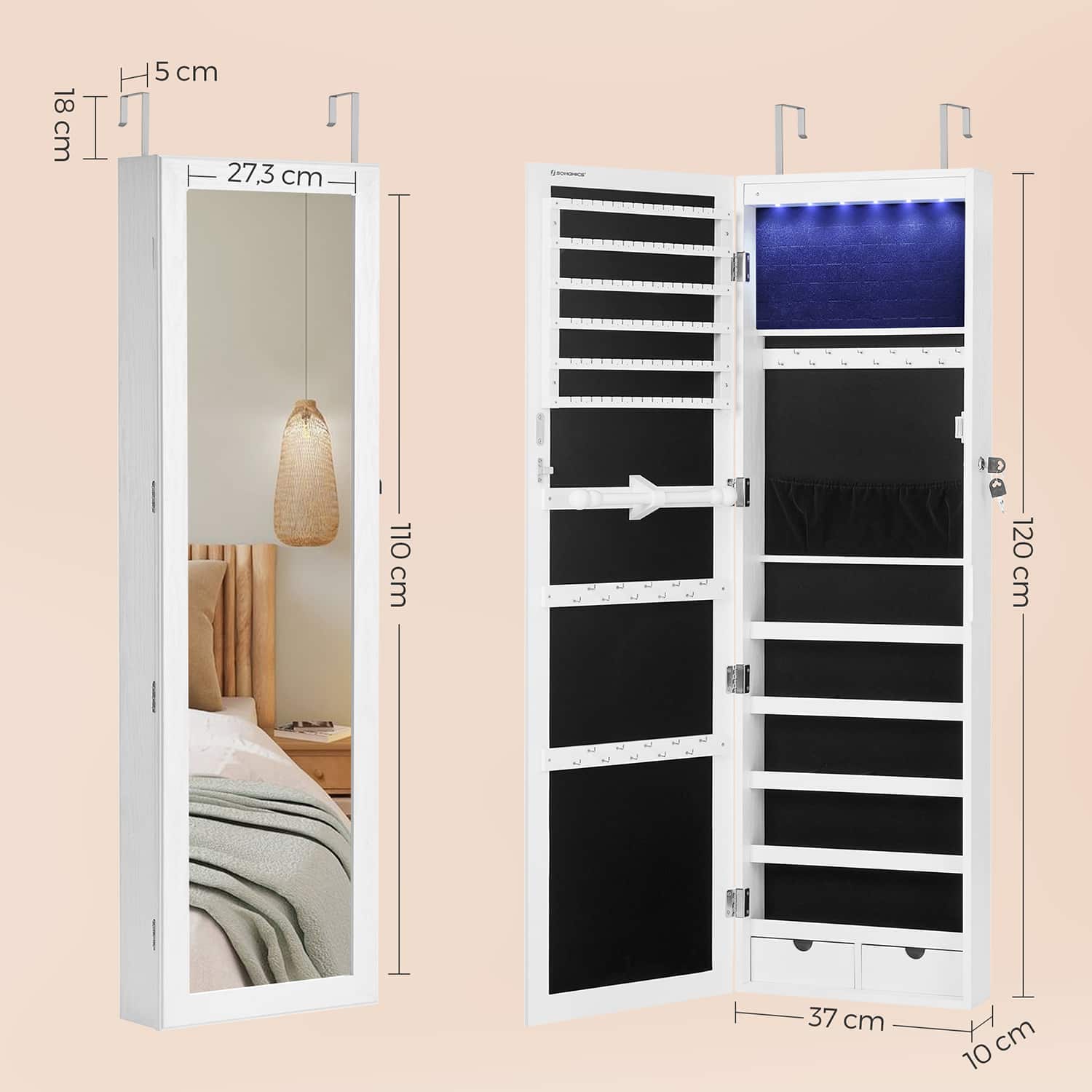 Eleganter Schmuckschrank hängend-B34JBC93W Eleganter Schmuckschrank hängend-B34JBC93W