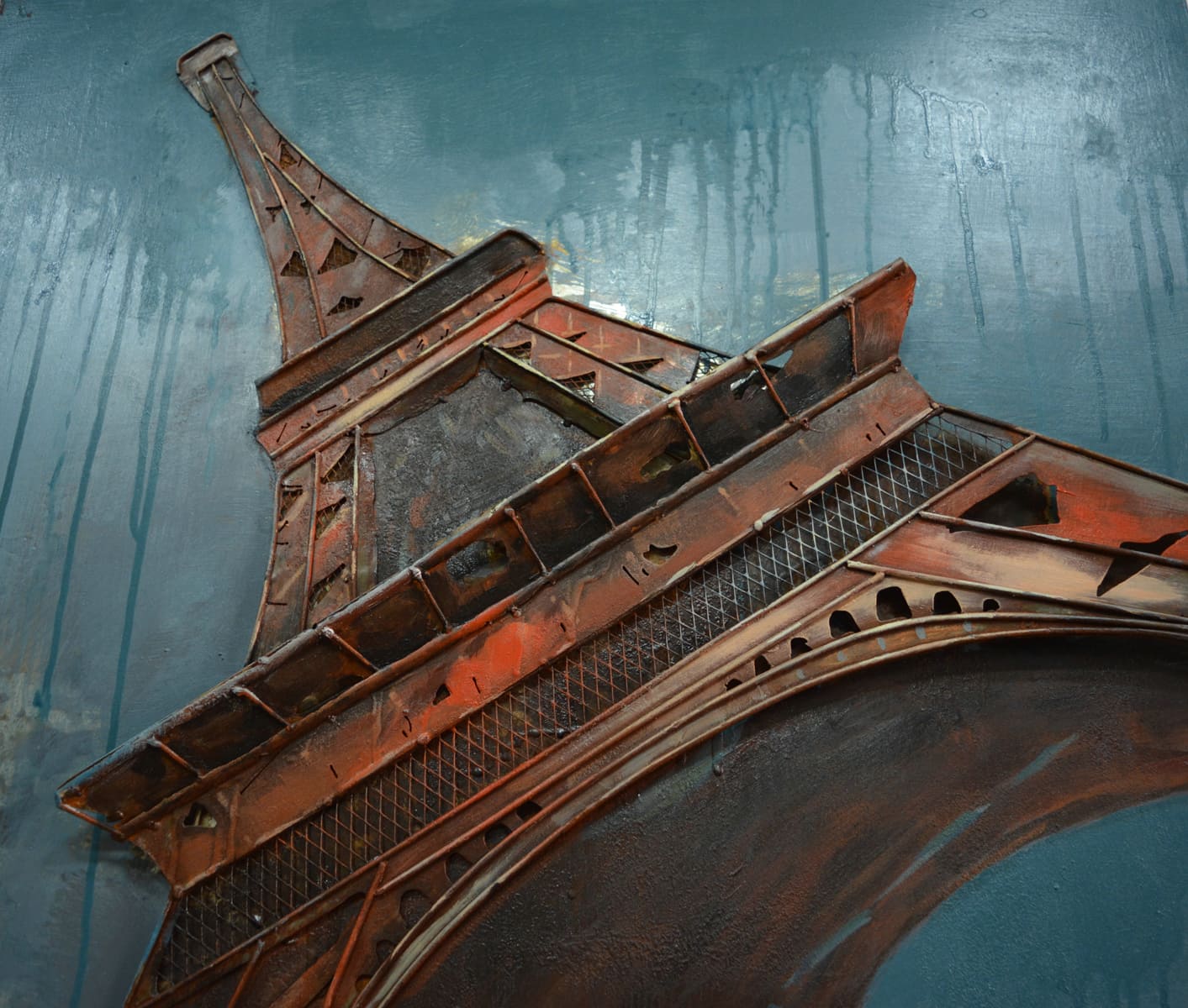 Metall Wandbild Eiffelturm II 80cm x 80cm