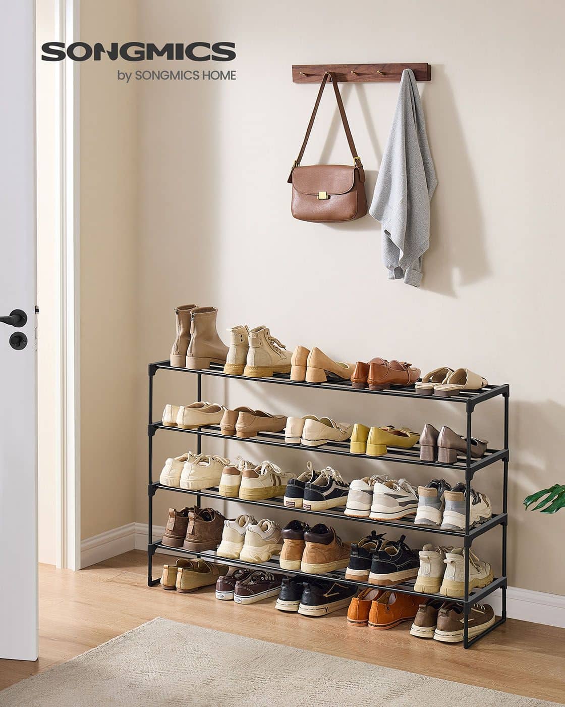 Schuhregal mit 4 Ebenen für 25-30 Paar Schuhe schwarz Schuhregal mit 4 Ebenen für 25-30 Paar Schuhe schwarz