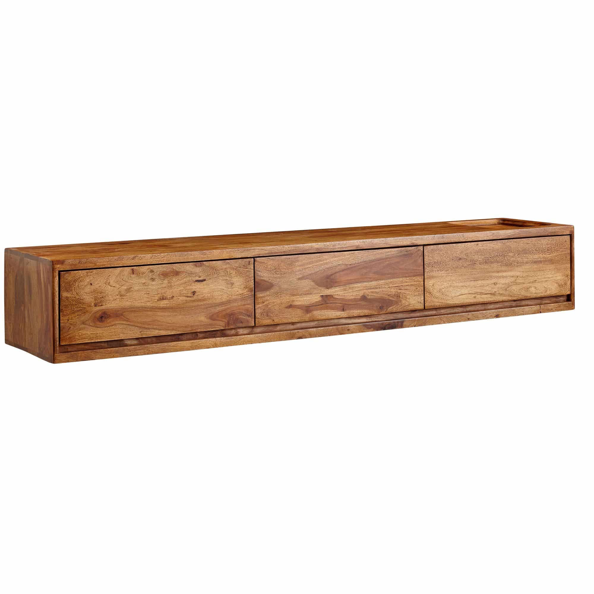 Lowboard Hängend Sheesham Massivholz 160x25x35 cm TV-Schrank Braun Lowboard Hängend Sheesham Massivholz 160x25x35 cm TV-Schrank Braun