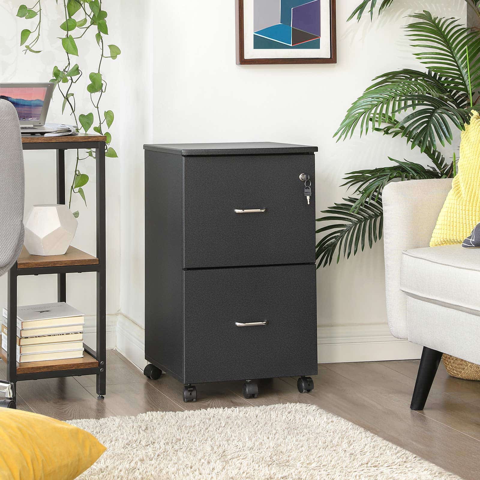 Granite-Black-File-Cabinet-LCD27BKV1-4zwajbCFabcrU7 Vielseitiger Stauraum: Der VASAGLE Rollcontainer
