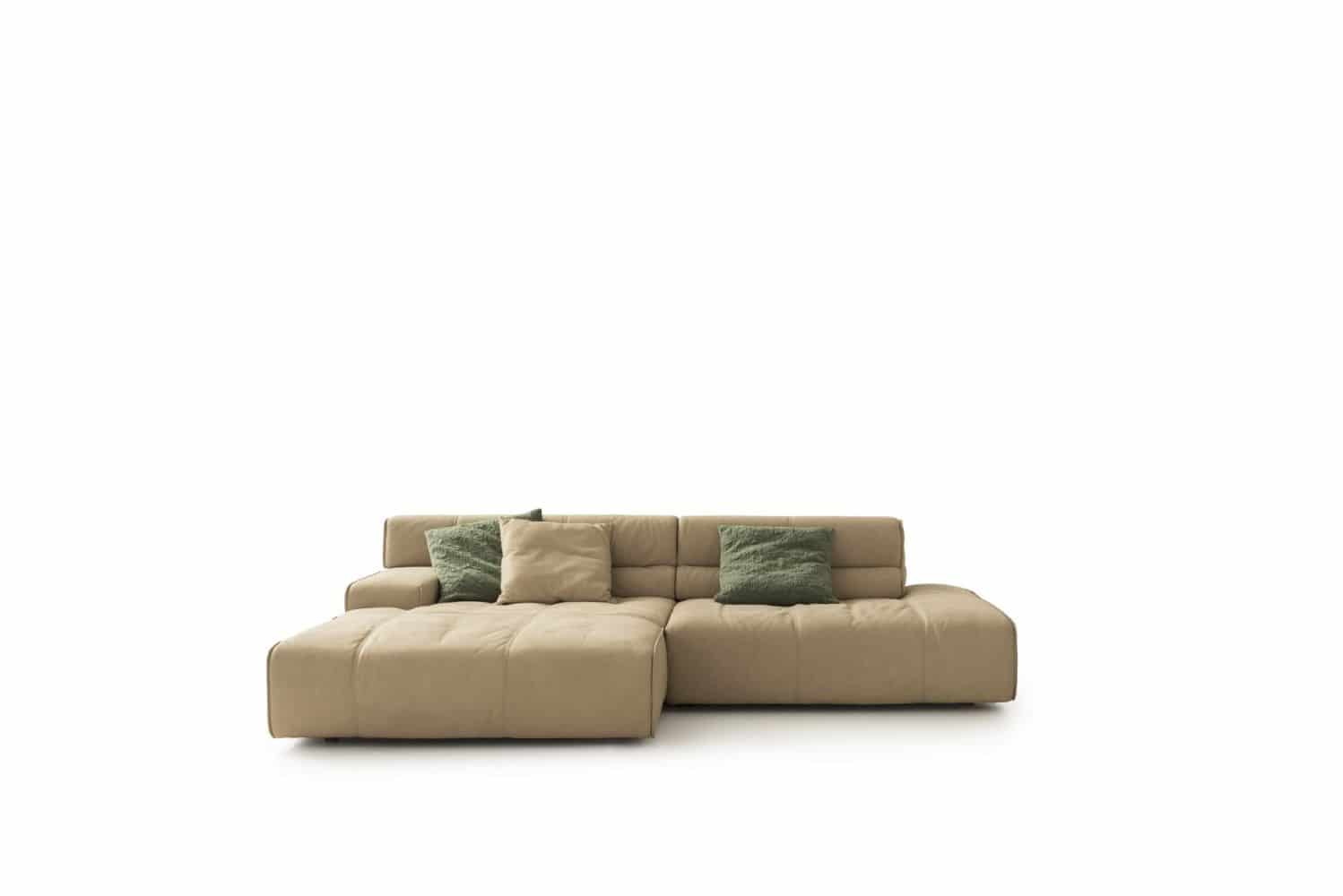 Echtleder Ecksofa Colosseo von designwerk mit Sitztiefenverstellung