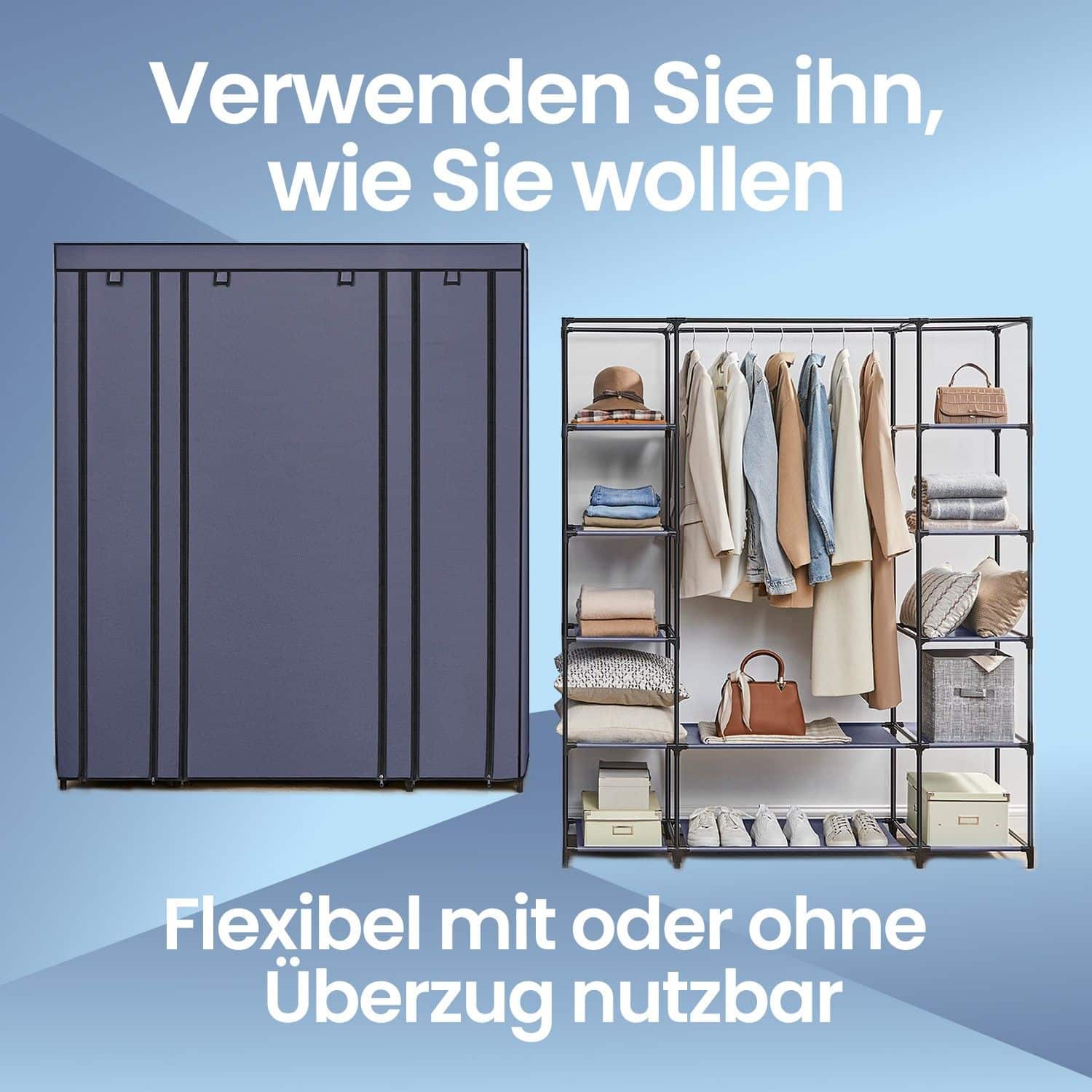 Kleiderschrank, Stoffschrank, mit Überzug aus Vliesstoff Kleiderschrank, Stoffschrank, mit Überzug aus Vliesstoff