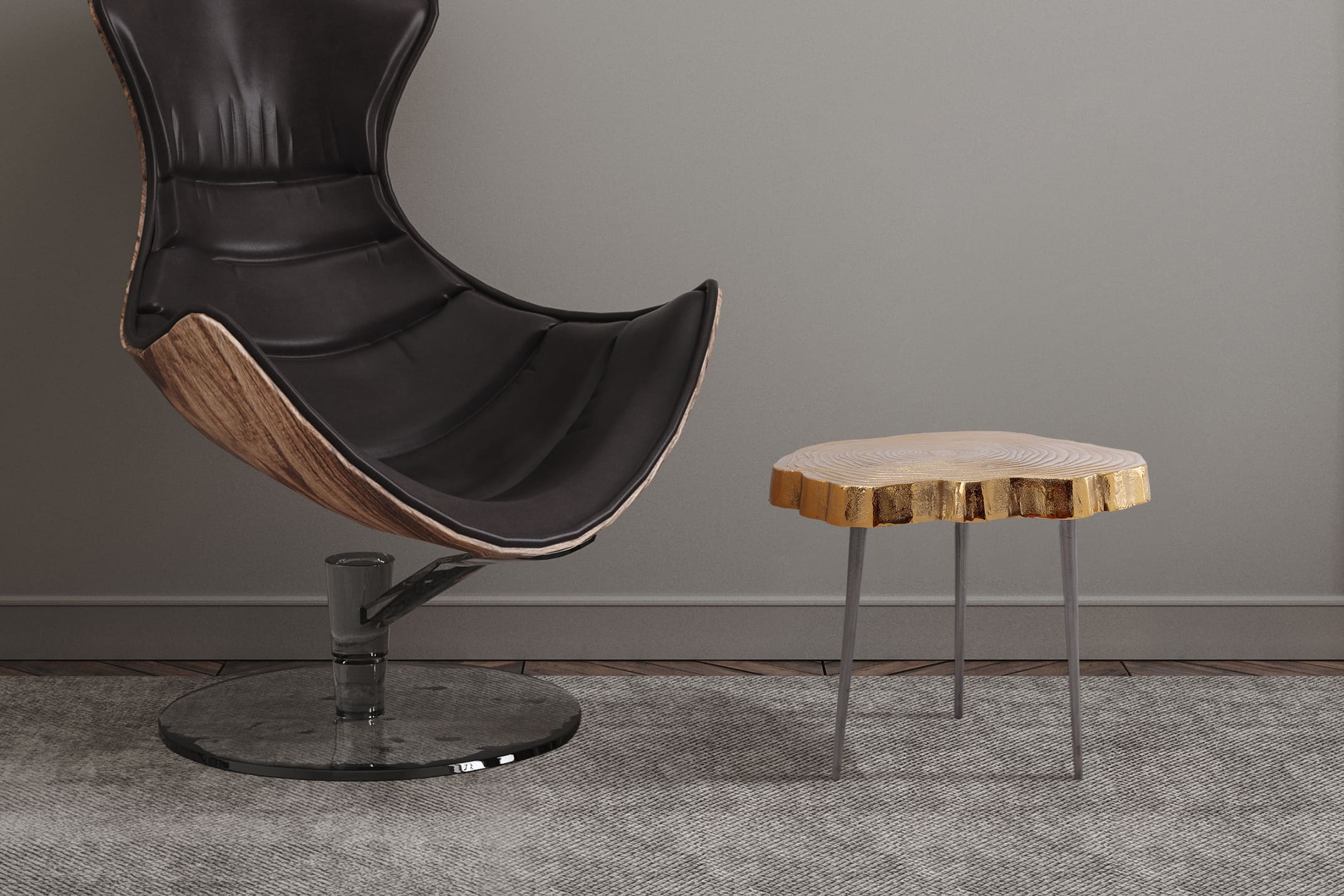 Beistelltisch Wood Art 125 Silber Beistelltisch Wood Art 125 Silber