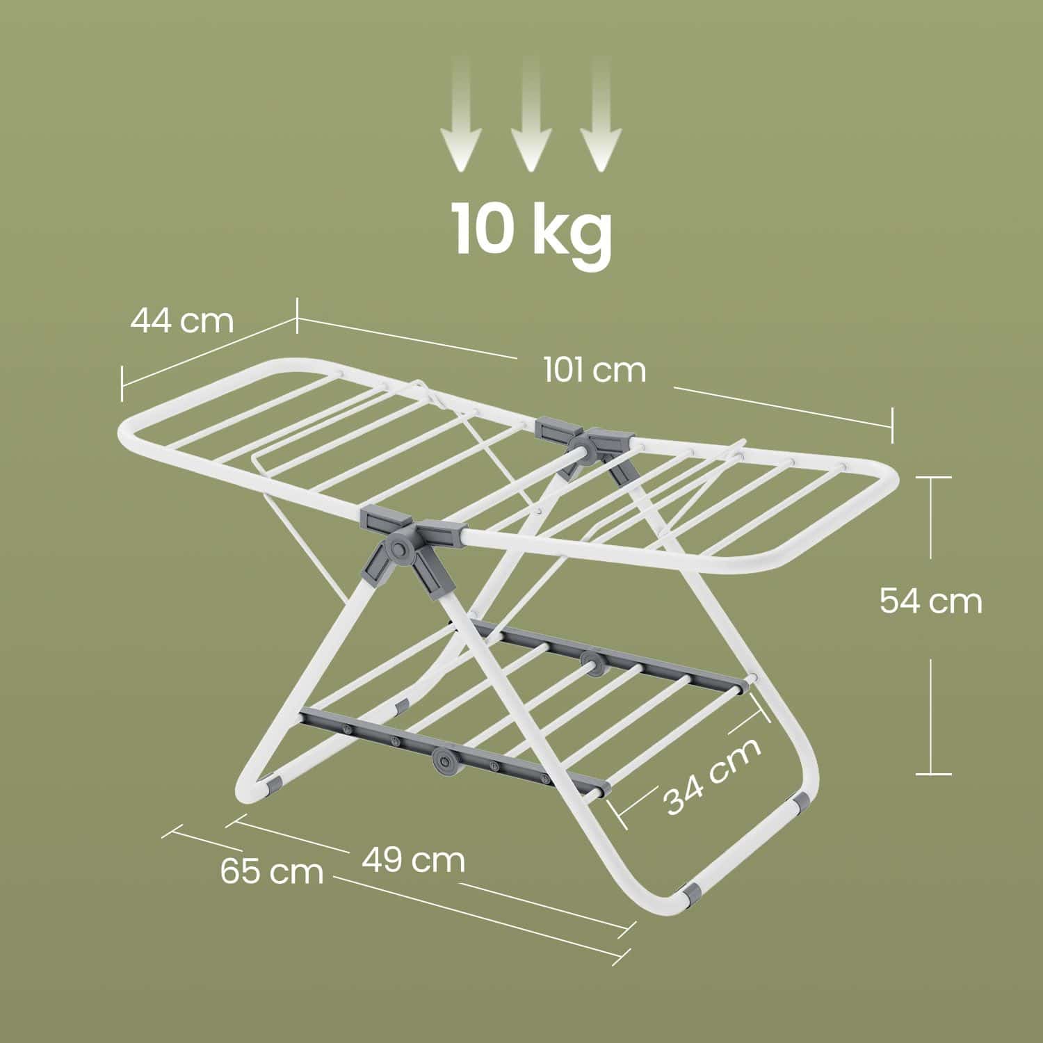 Wäscheständer klein, Standtrockner mit 2 Flügeln, faltbarer
