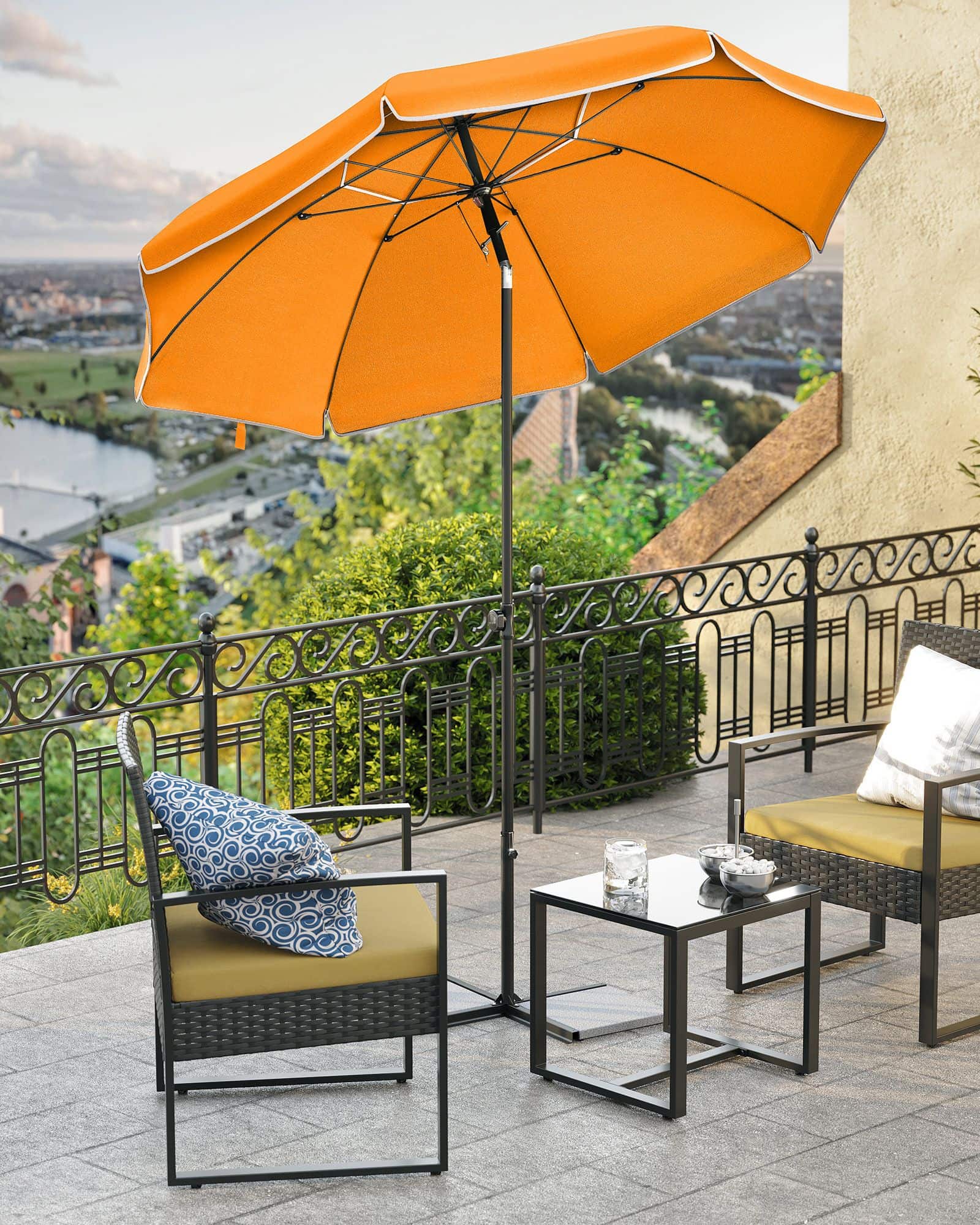 Gartenschirm Ø 200 cm Sonnenschutz-GPU65OGV1 Gartenschirm Ø 200 cm Sonnenschutz-GPU65OGV1