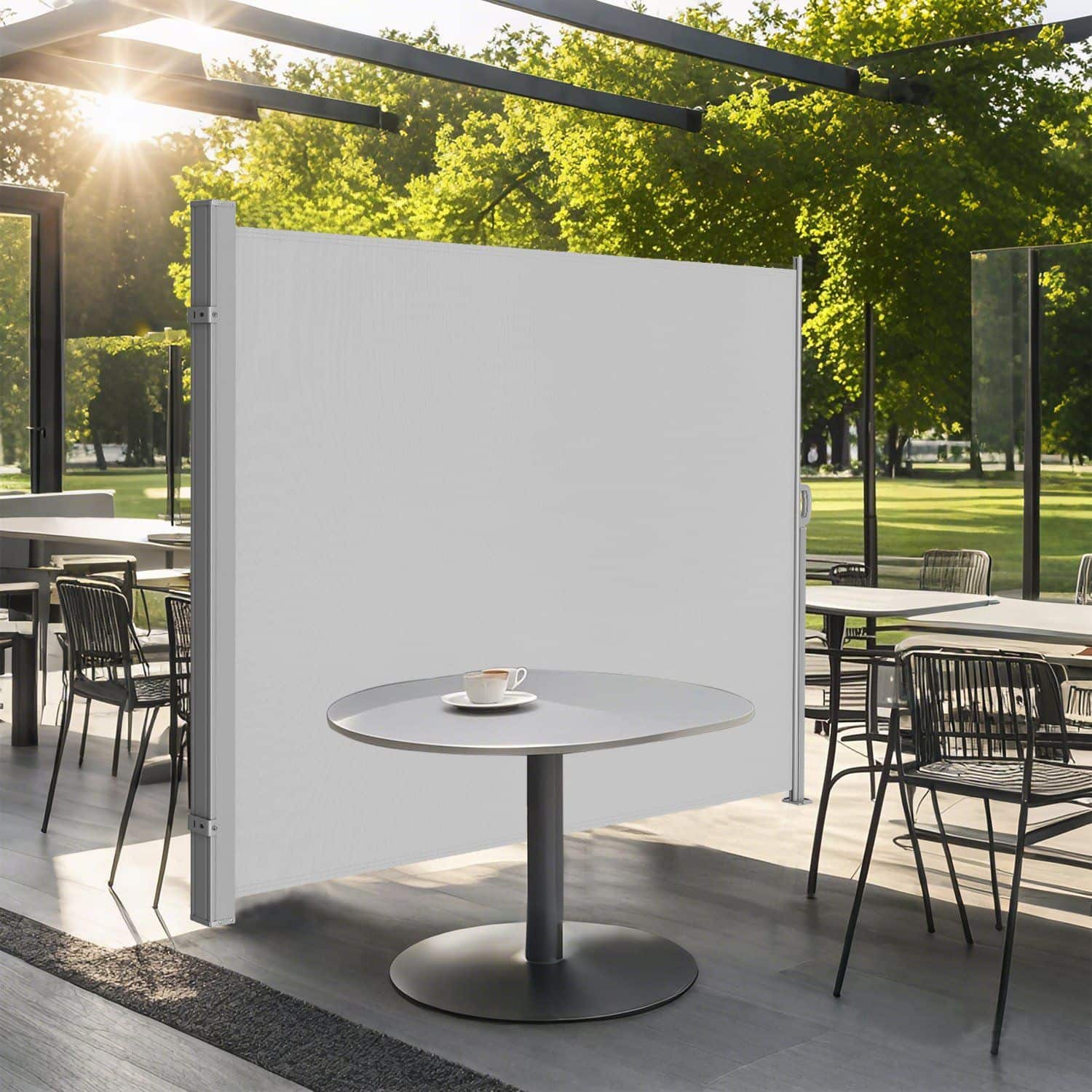 Seitenmarkise mit Stahl-Kasten, rostbeständig, ausziehbar Seitenmarkise mit Stahl-Kasten, rostbeständig, ausziehbar