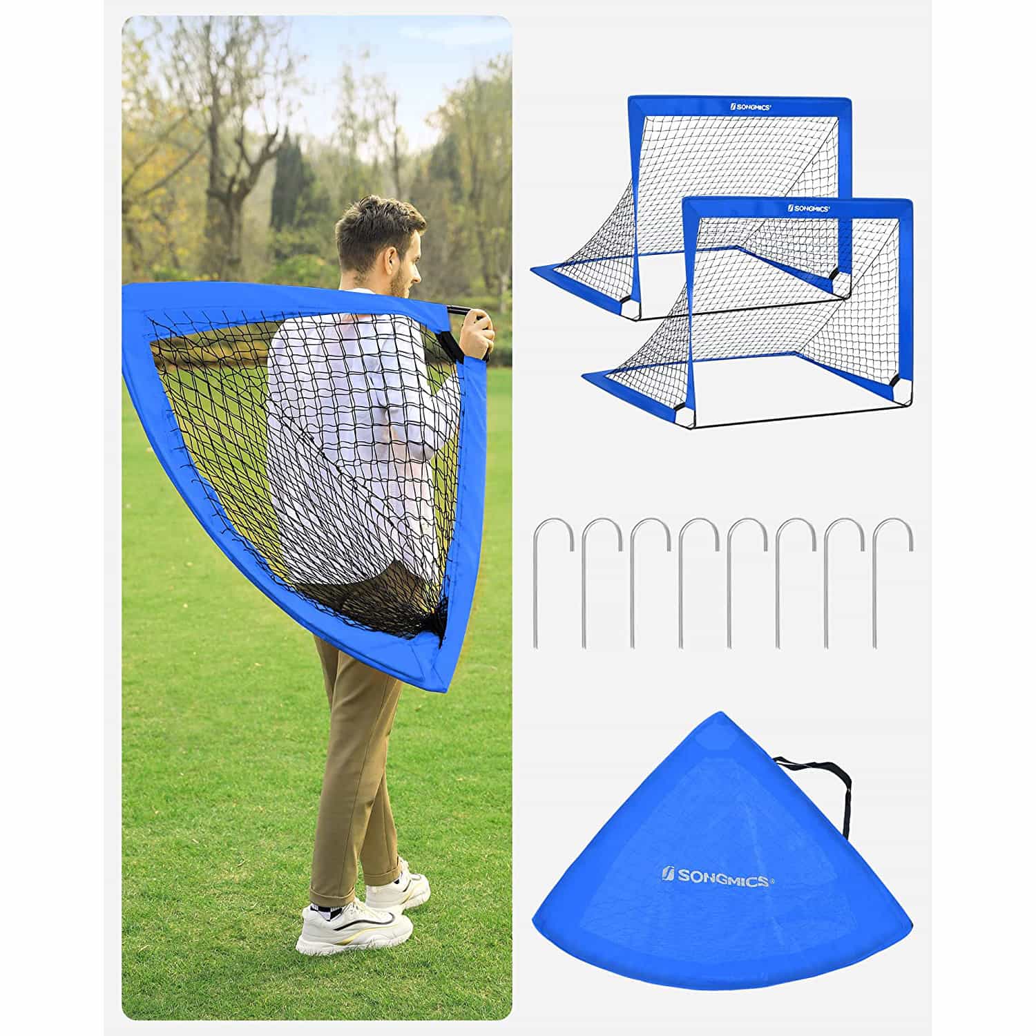 Fußballtor Kinder 2er Set Pop-up blau-SZQ122Q02 Fußballtor Kinder 2er Set Pop-up blau-SZQ122Q02