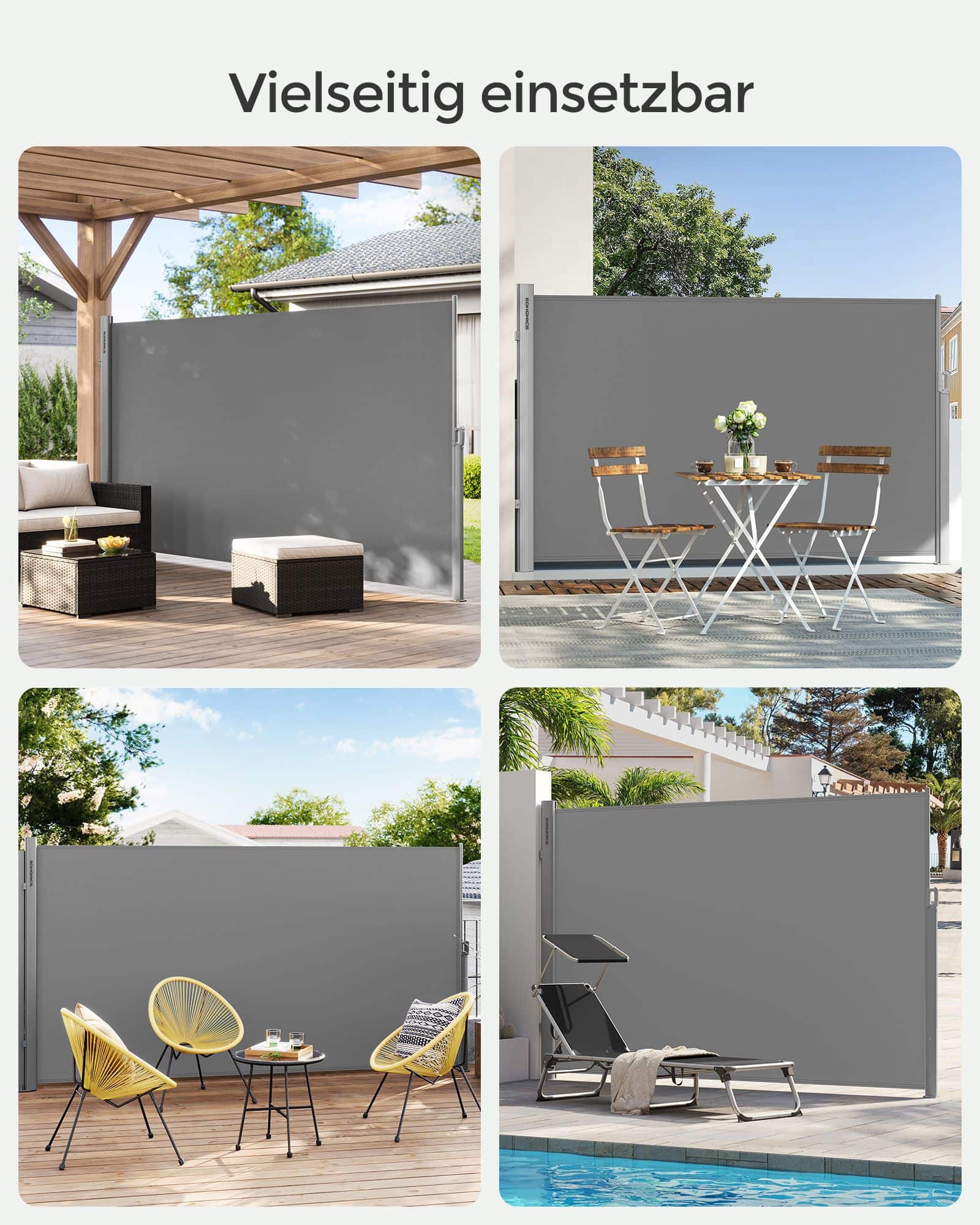 Seitenmarkise ausziehbar 180 x 400 cm für Balkon Seitenmarkise ausziehbar 180 x 400 cm für Balkon