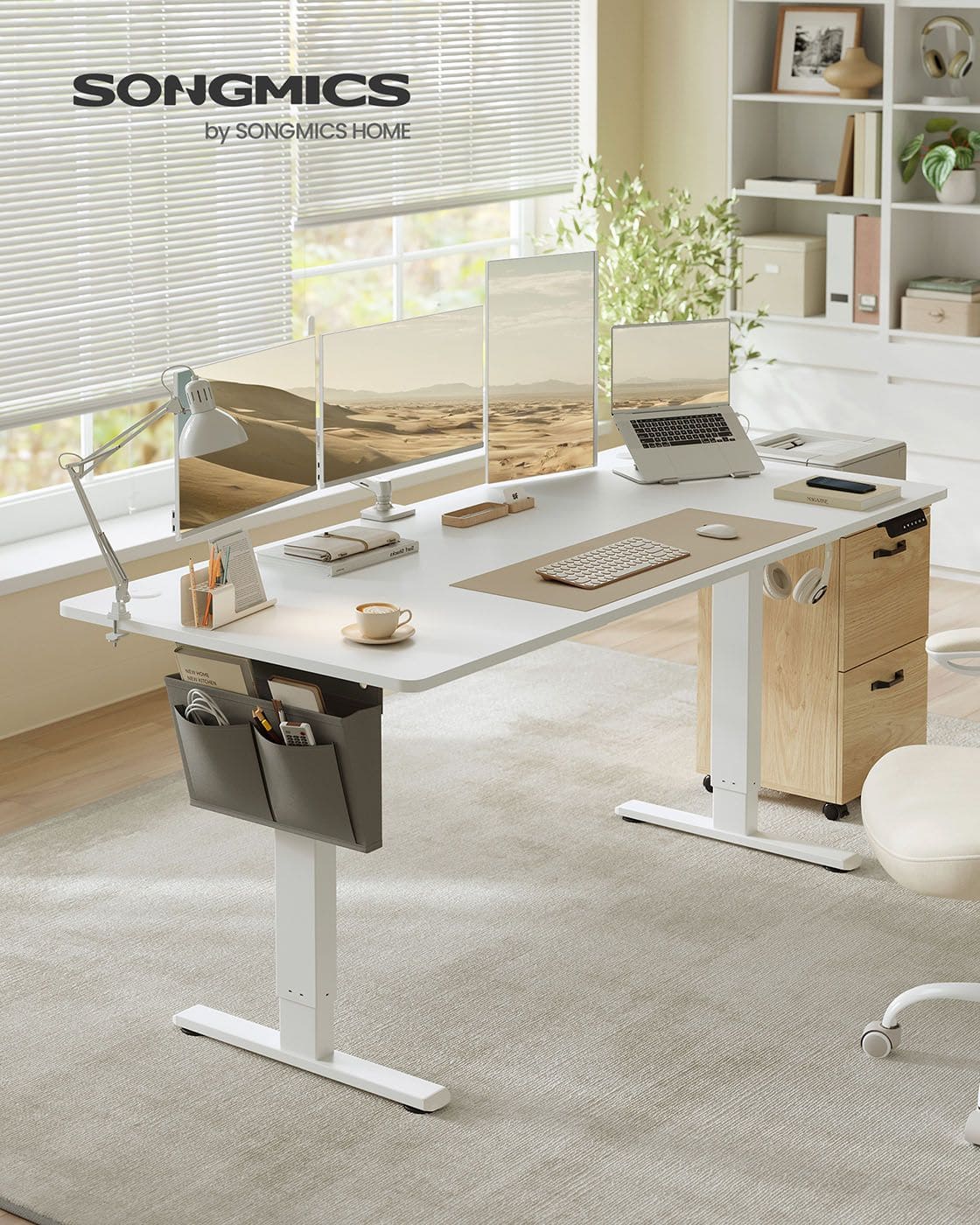 Höhenverstellbarer Schreibtisch elektrisch 180 x 80 cm wolkenweiß Höhenverstellbarer Schreibtisch elektrisch 180 x 80 cm wolkenweiß