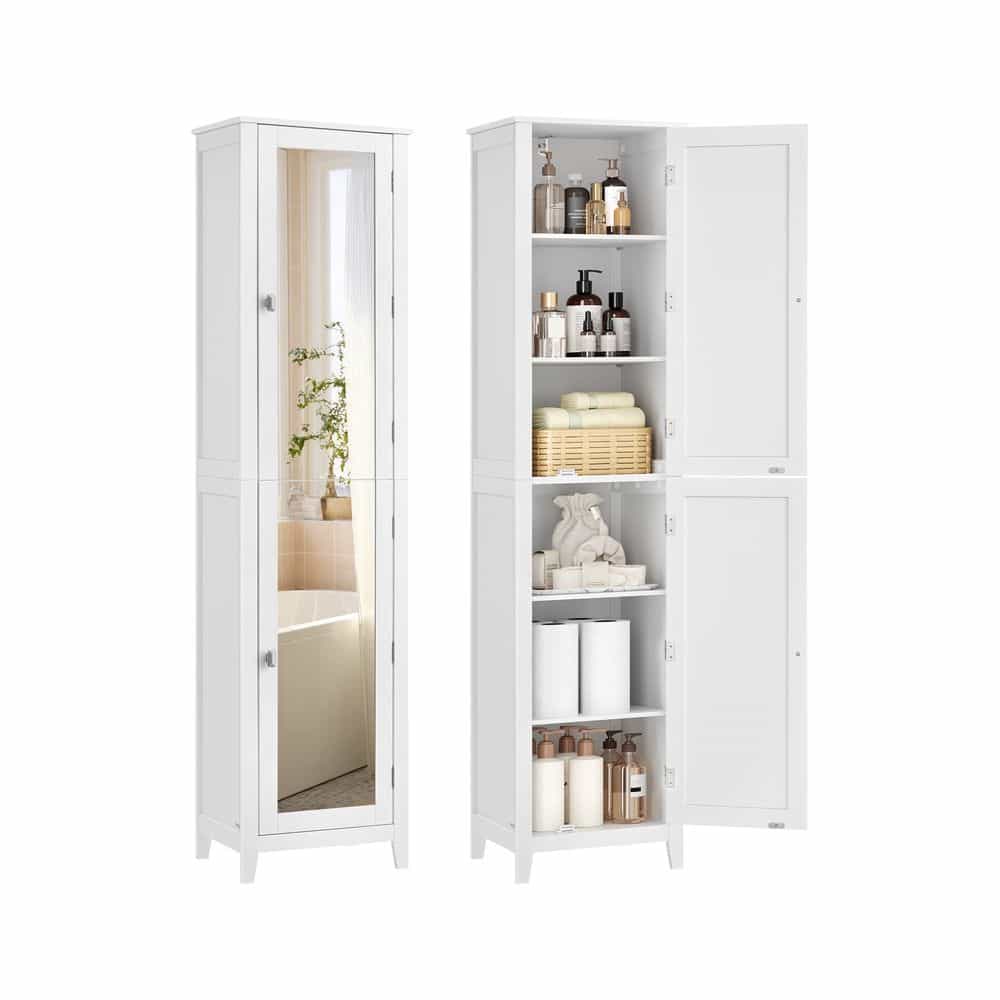 Badezimmerschrank mit Ganzkörperspiegel 30 x 40 x 160 cm wolkenweiß Badezimmerschrank mit Ganzkörperspiegel 30 x 40 x 160 cm wolkenweiß