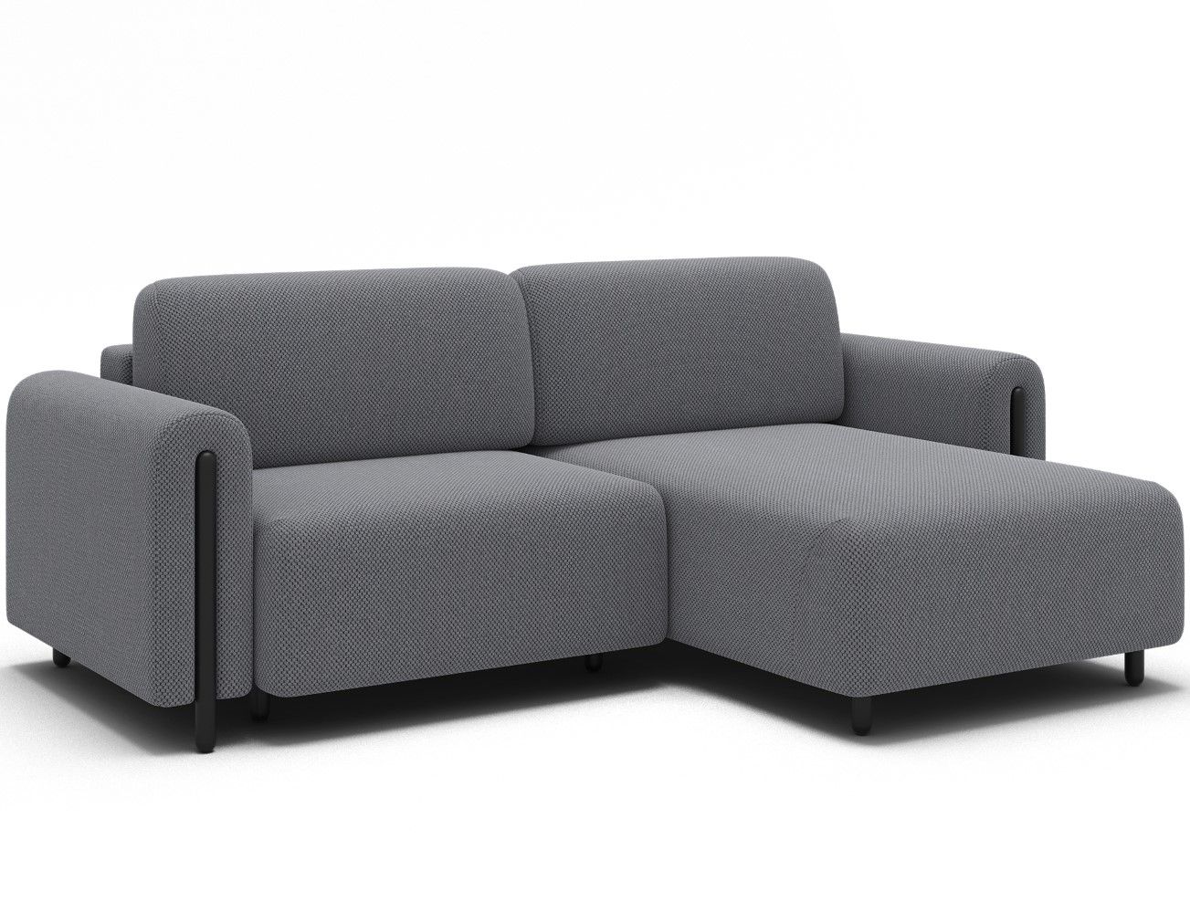 Ecksofa Acossta Calmora Mikrofaser Grau mit Schlaffunktion