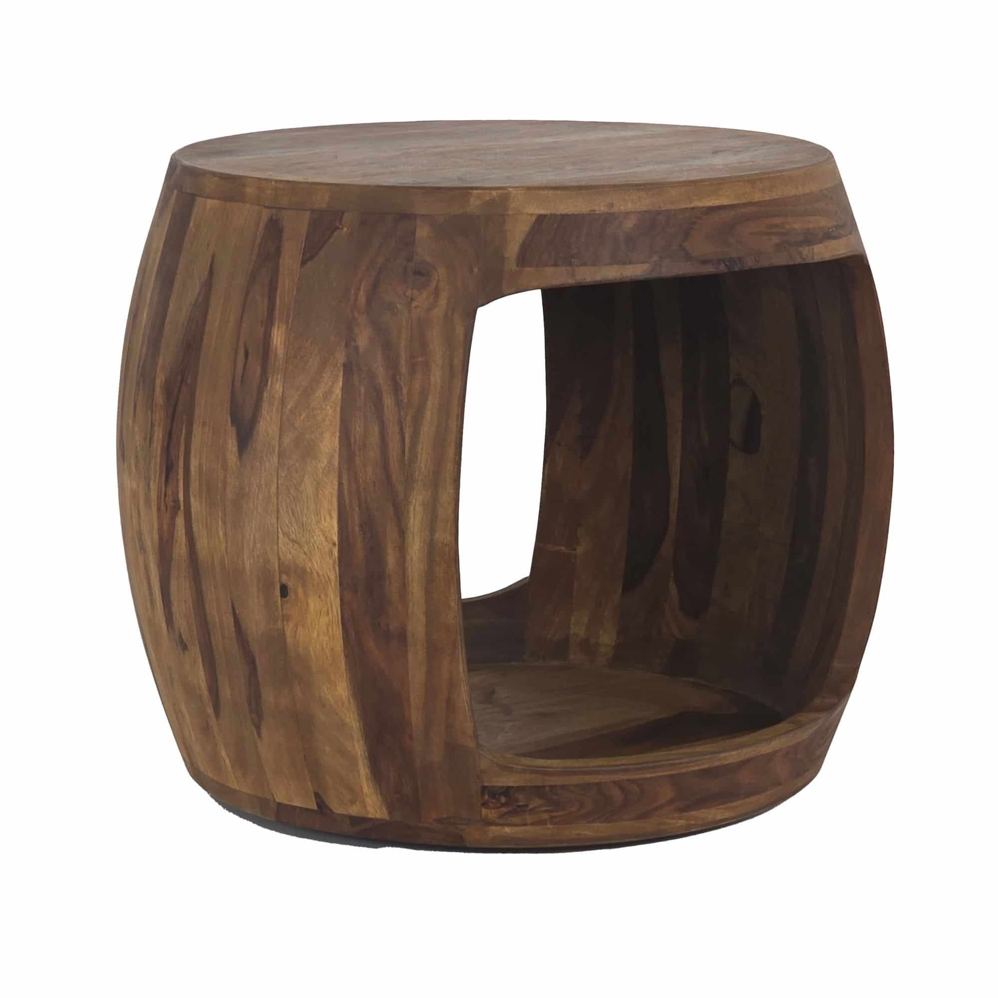 Beistelltisch Ø 50cm Sheesham Massivholz rund mit Ablagefach – Couchtisch Echtholz handgefertigt Beistelltisch Ø 50cm Sheesham Massivholz rund mit Ablagefach – Couchtisch Echtholz handgefertigt