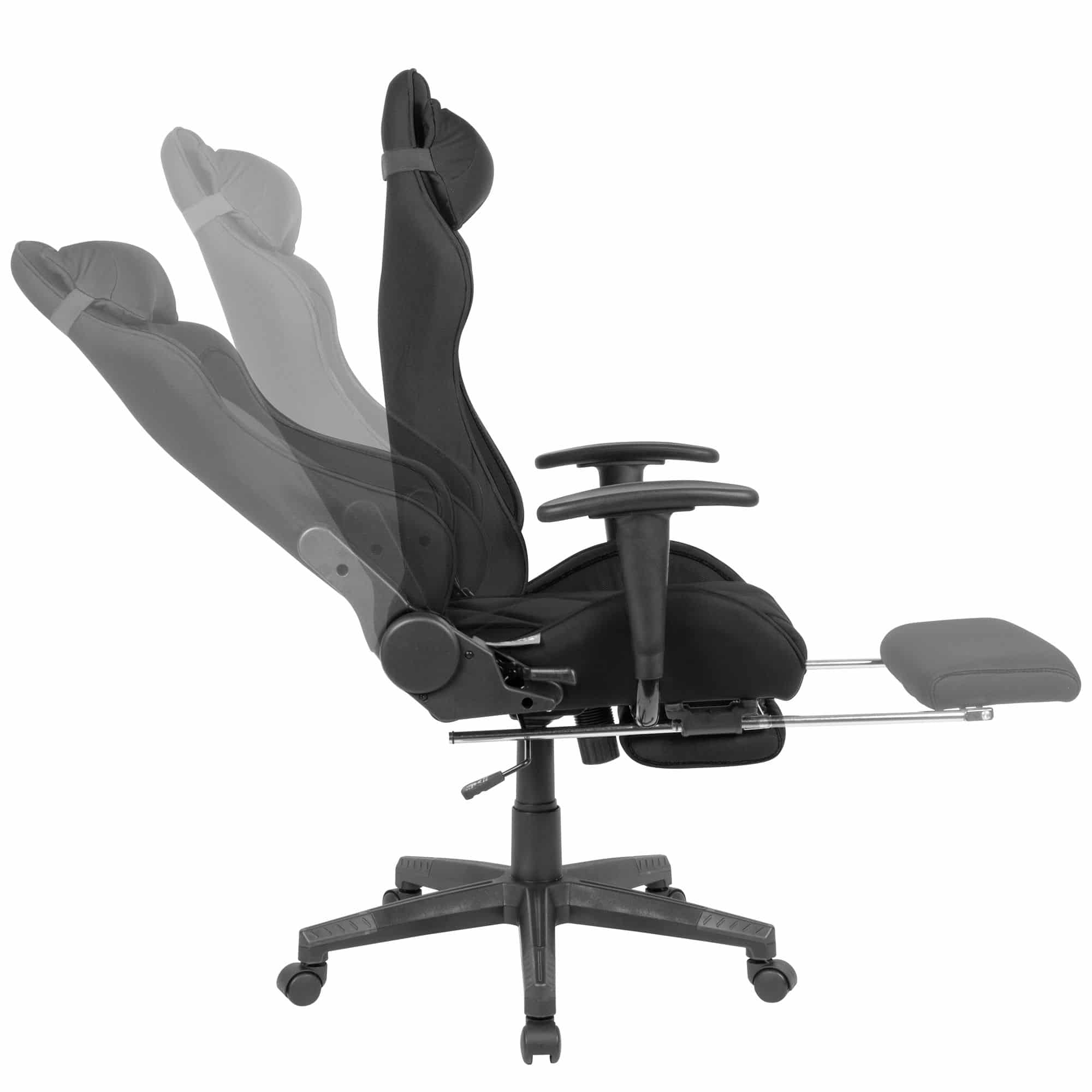 Gaming-Schreibtischstuhl Bezug Stoff Schwarz Drehstuhl bis 120 kg Gaming-Schreibtischstuhl Bezug Stoff Schwarz Drehstuhl bis 120 kg