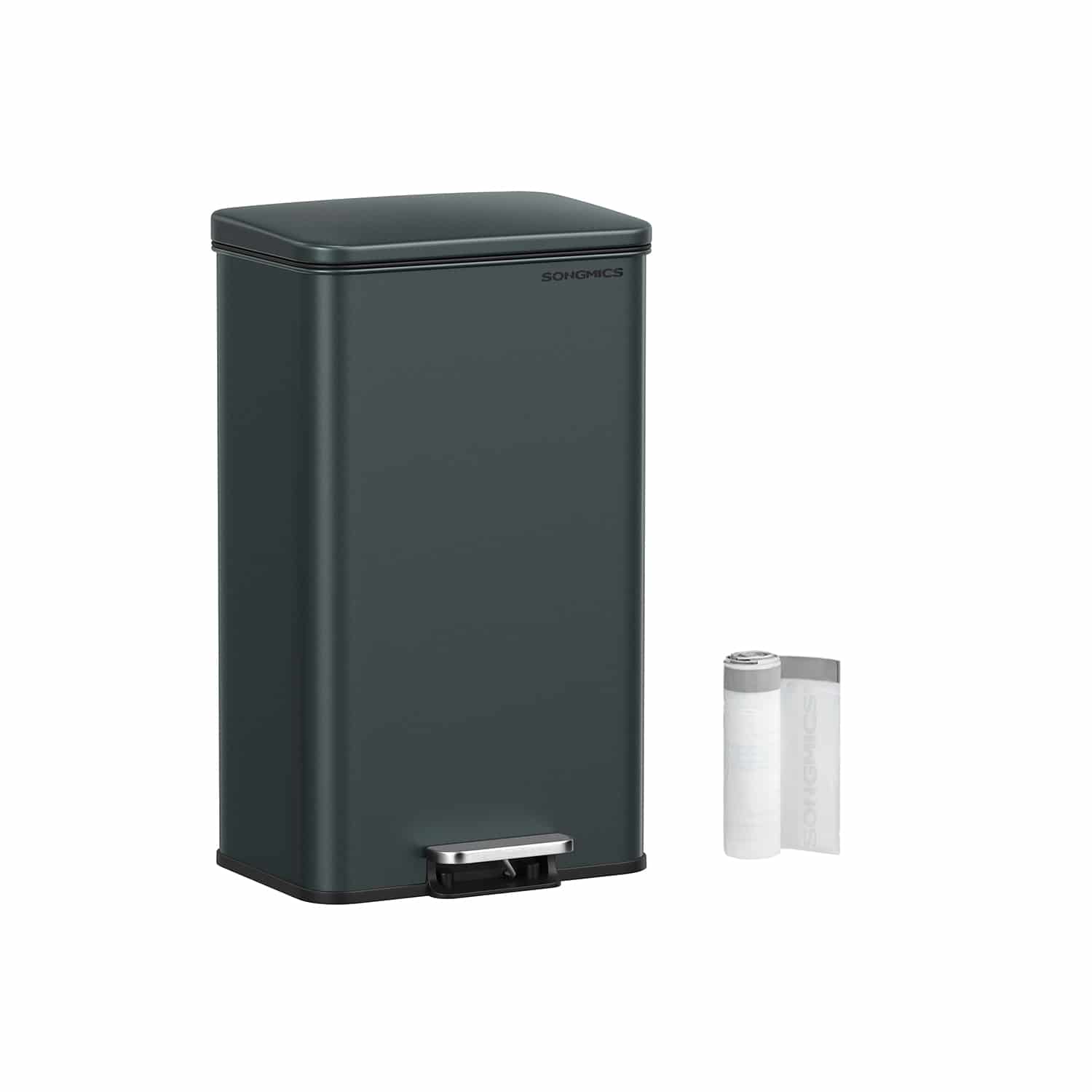Mülleimer Küche mit Deckel 40 Liter anthrazitgrau