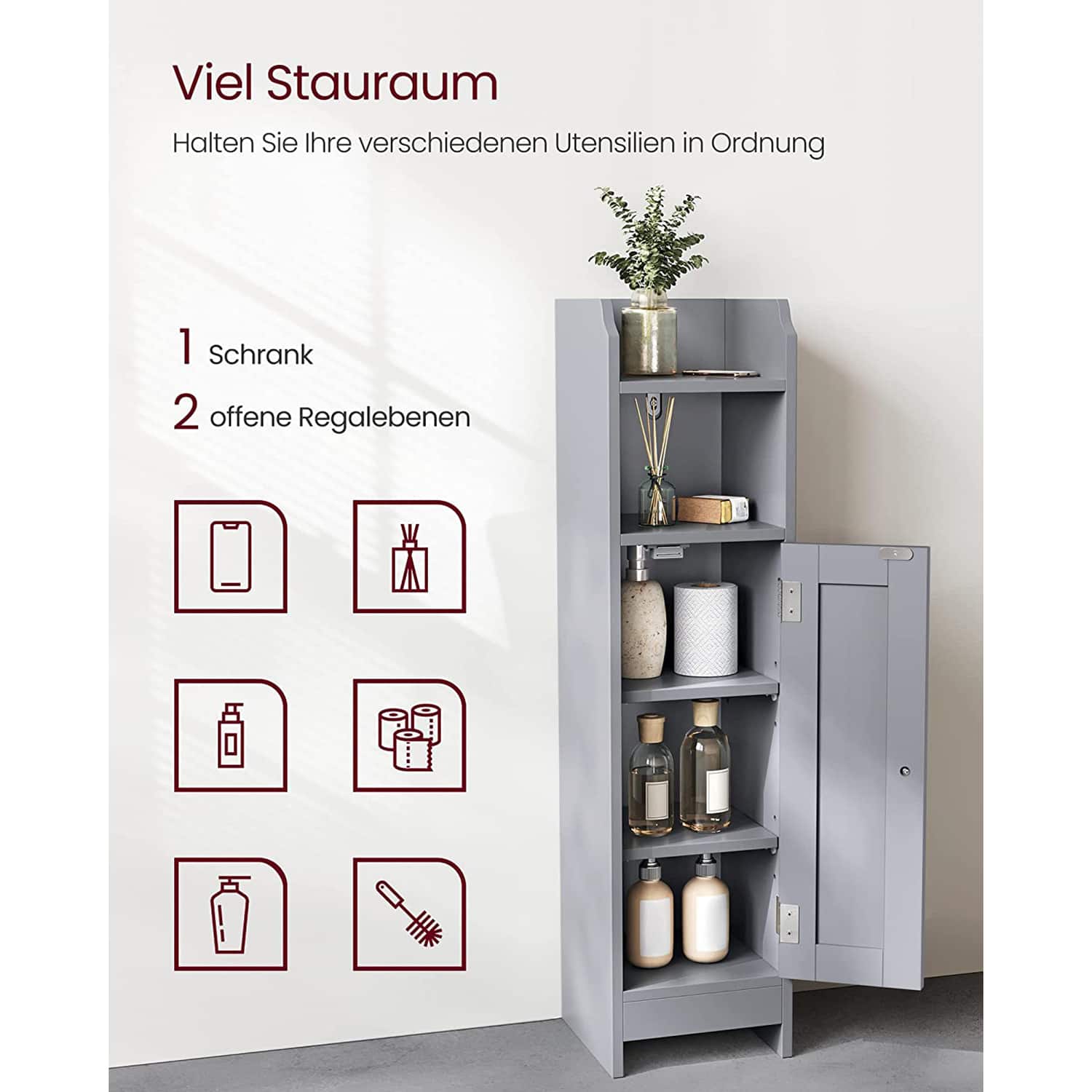 Badezimmerschrank schmal mit Tür Badezimmerschrank schmal mit Tür