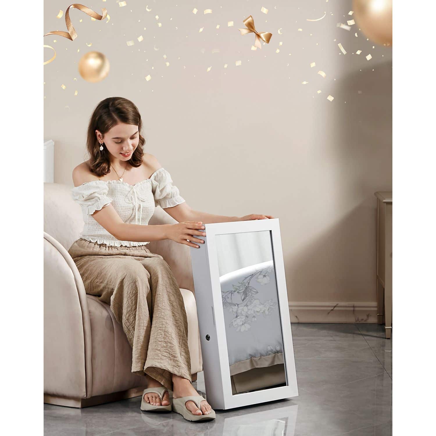 Stilvoller Schmuckschrank hängend-B34JBC51W Stilvoller Schmuckschrank hängend-B34JBC51W