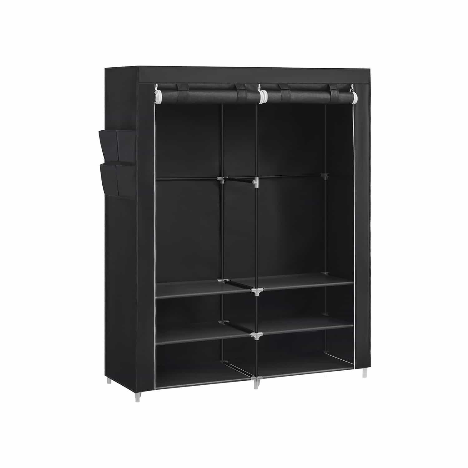 Kleiderschrank mit Ablagen viel Platz schwarz-RYG008B02 Kleiderschrank mit Ablagen viel Platz schwarz-RYG008B02