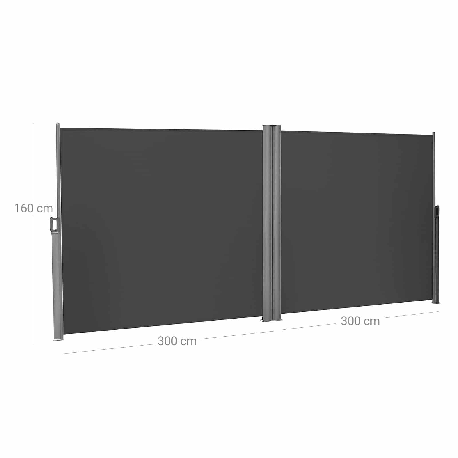 Doppelseitenmarkise 160 x 600 cm Anthrazit-B34GSA320G Doppelseitenmarkise 160 x 600 cm Anthrazit-B34GSA320G