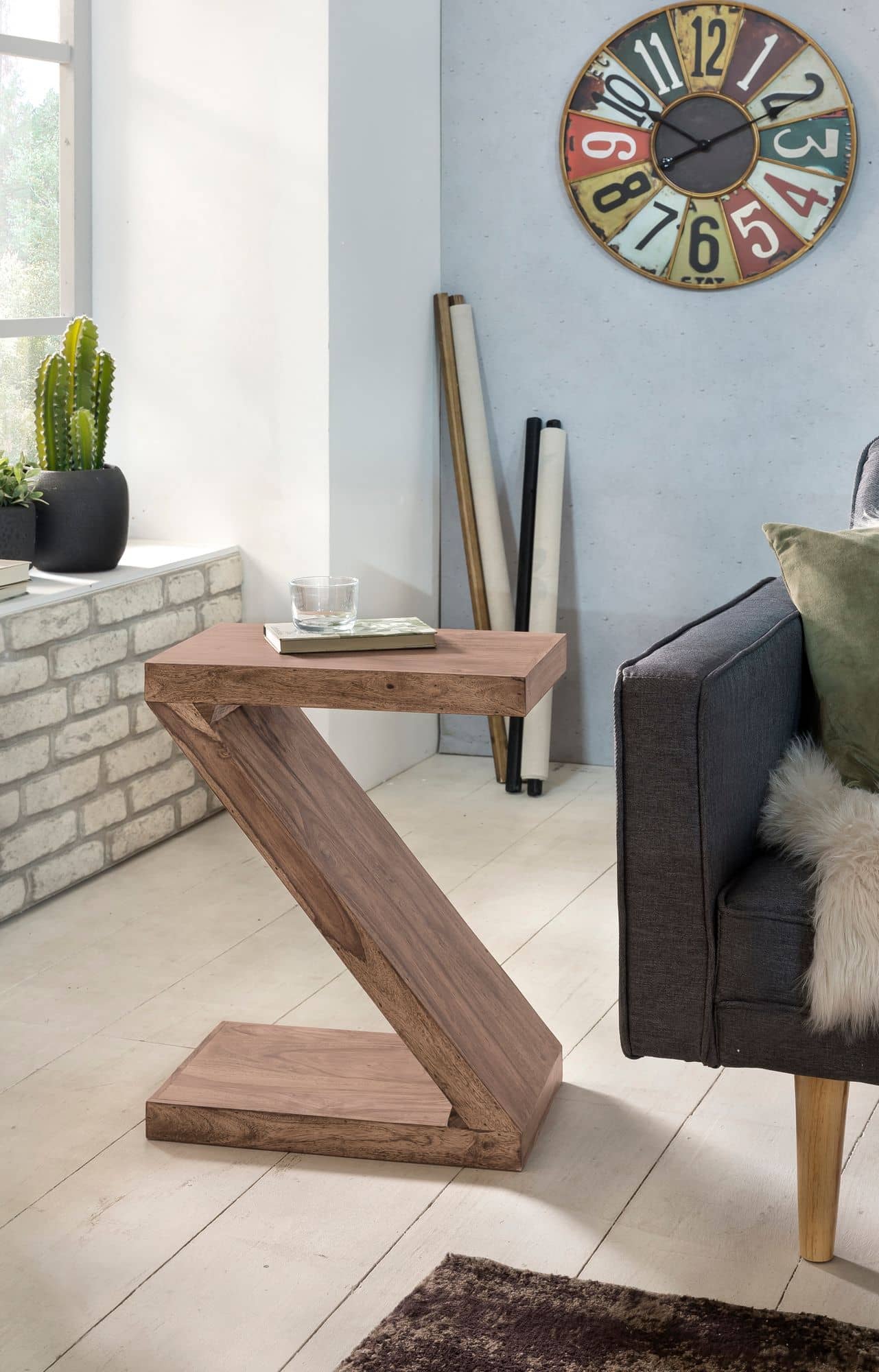 Beistelltisch MUMBAI Massivholz Akazie Z Cube 60cm hoch Wohnzimmer-Tisch Design braun Landhaus-Stil Couchtisch Beistelltisch MUMBAI Massivholz Akazie Z Cube 60cm hoch Wohnzimmer-Tisch Design braun Landhaus-Stil Couchtisch