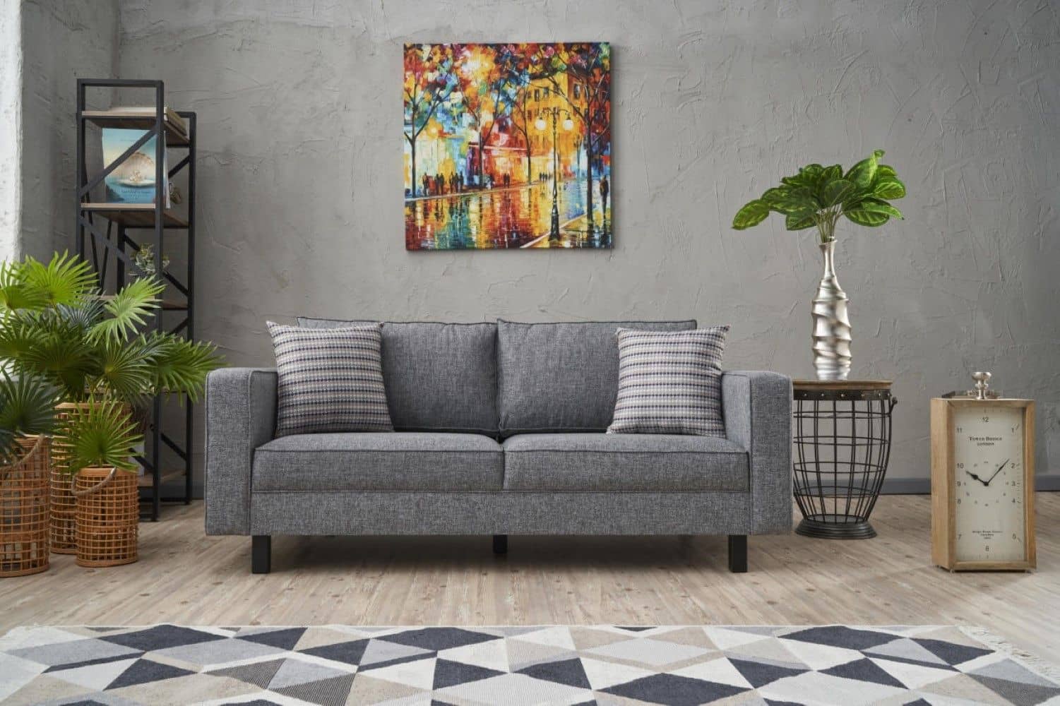 Kale 2-Sitzer Sofa von MyHomelando – mit Buchenholzgestell & Leinenoptik