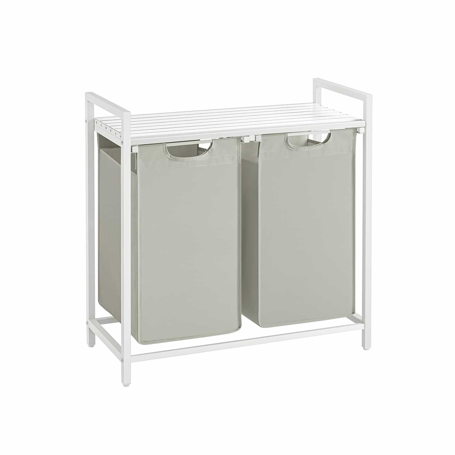 Wäschekorb 2 x 46 L mit 1 Ablage weiß-B34BLH201W01 Wäschekorb 2 x 46 L mit 1 Ablage weiß-B34BLH201W01
