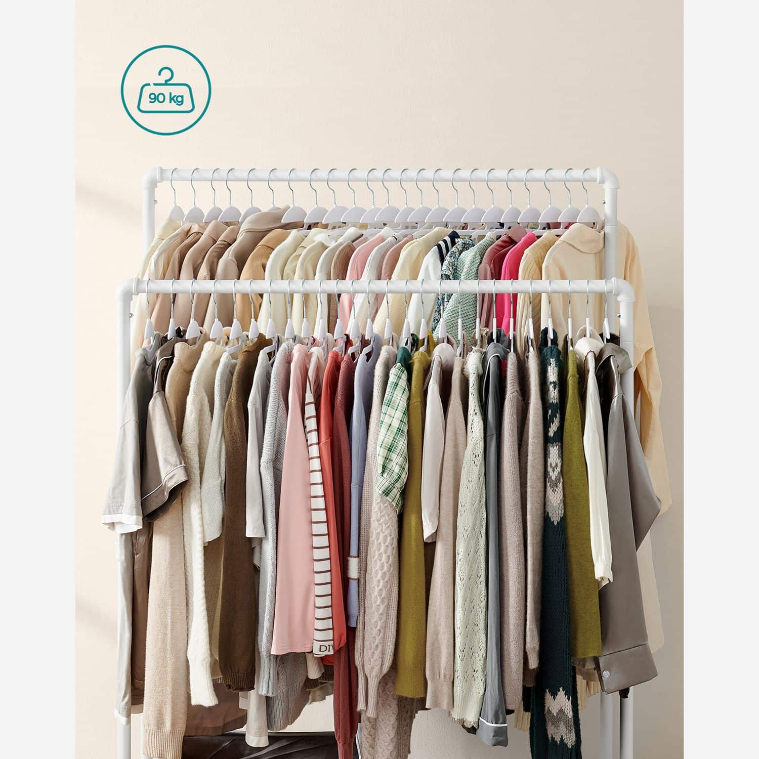 Kleiderständer mit 2 Stangen-HSR060W01 Kleiderständer mit 2 Stangen-HSR060W01