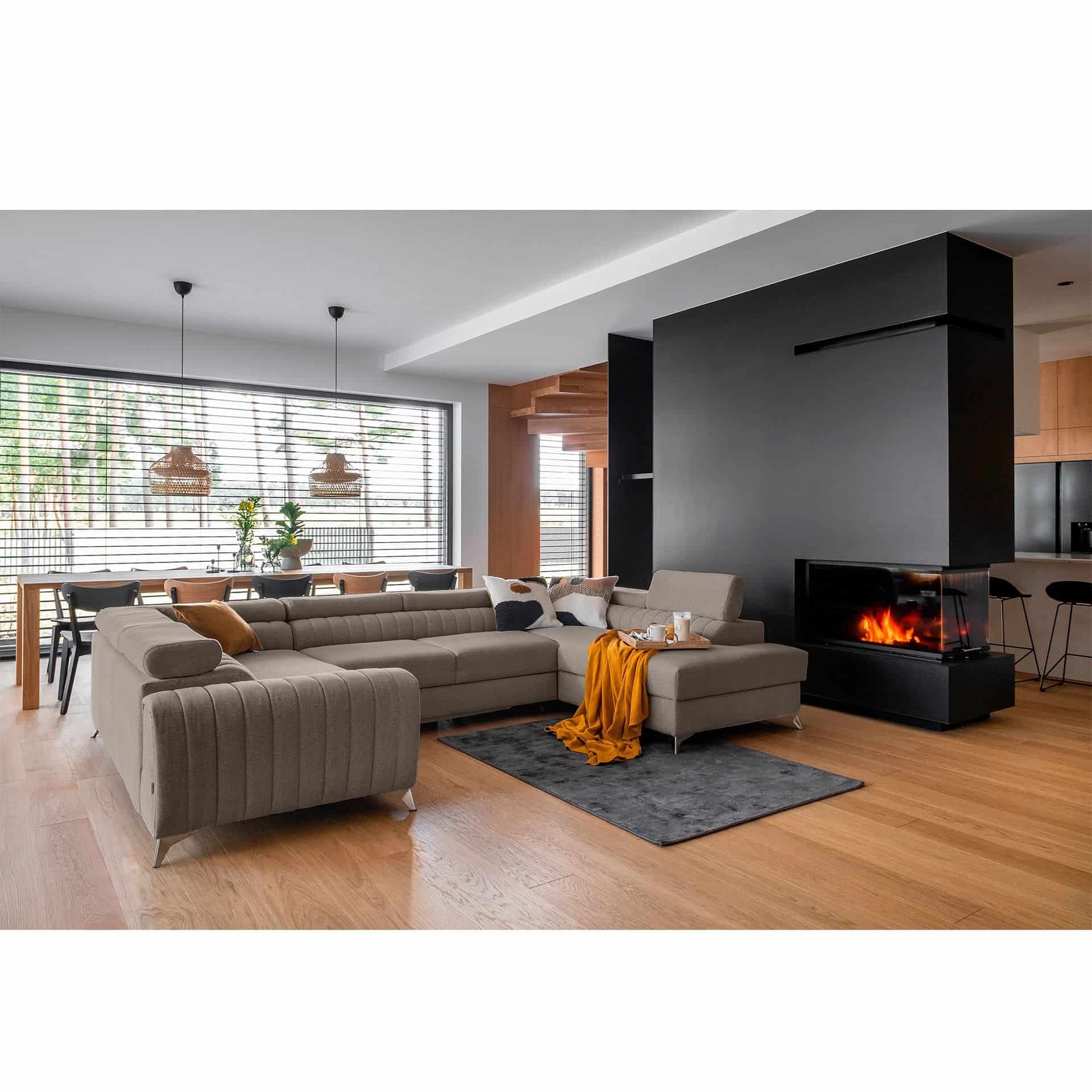 Louis Wohnlandschaft mit Schlaffunktion & Bettkasten - Poco-Stoff Louis Wohnlandschaft mit Schlaffunktion & Bettkasten - Poco-Stoff