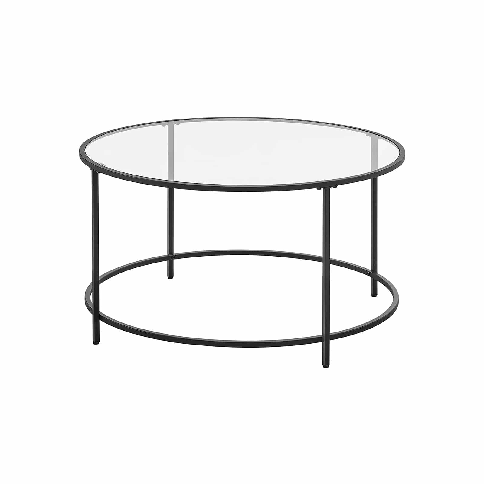 LGT021B01-1 Runder Couchtisch mit schwarzem Metallgestell