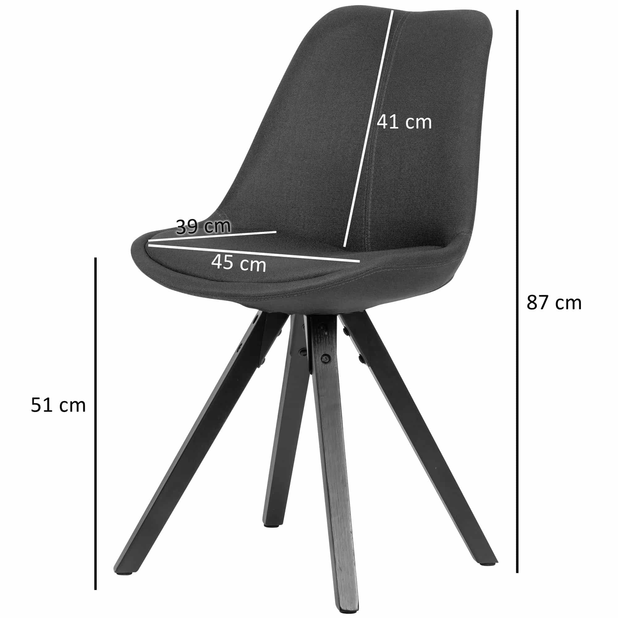 2er Set Esszimmerstuhl Anthrazit mit schwarzen Beinen Stuhl Skandinavisch 2er Set Esszimmerstuhl Anthrazit mit schwarzen Beinen Stuhl Skandinavisch