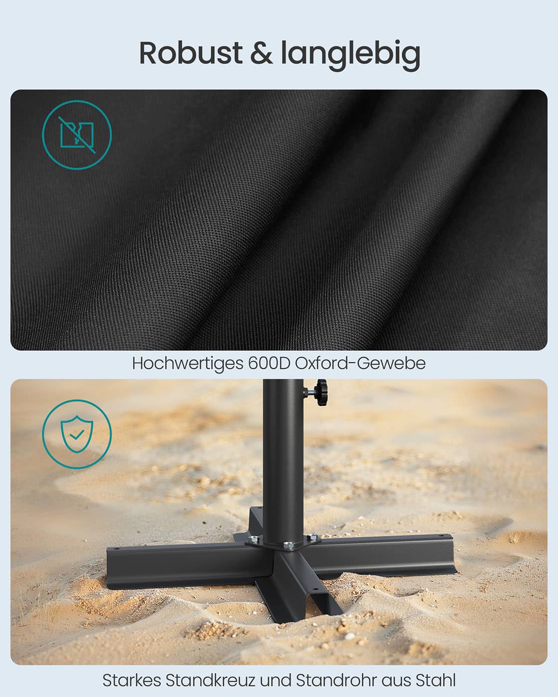 Sonnenschirmständer rund für 1,5-3 m Sonnenschirm schwarz Sonnenschirmständer rund für 1,5-3 m Sonnenschirm schwarz