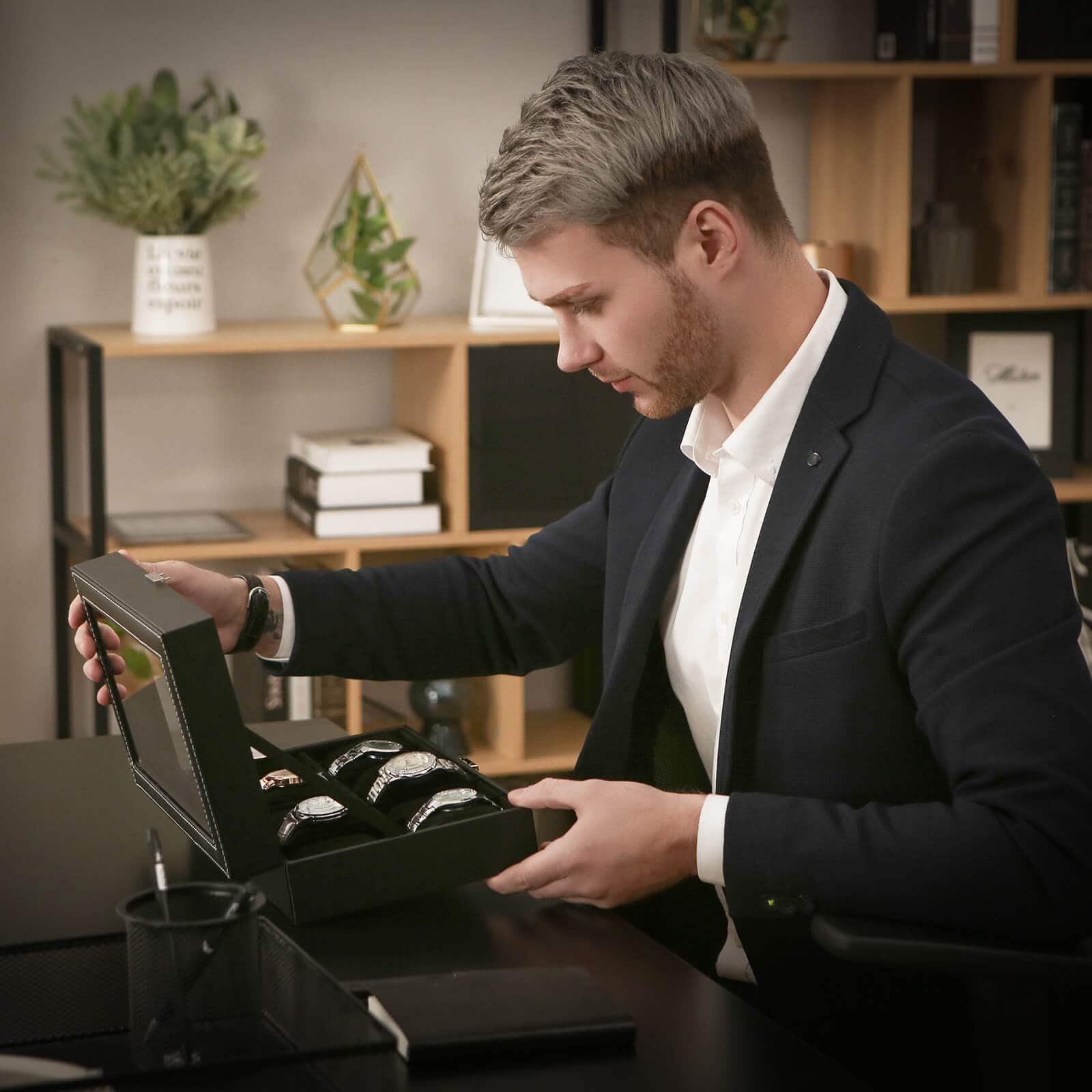 Stilvolle Uhrenbox für 12 Uhren-B34JWB12B Stilvolle Uhrenbox für 12 Uhren-B34JWB12B