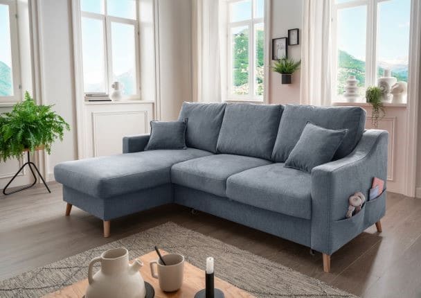 Benformato Ecksofa Valentina mit Bettkasten in verschiedenen Farben erhältlich Mikrofaser