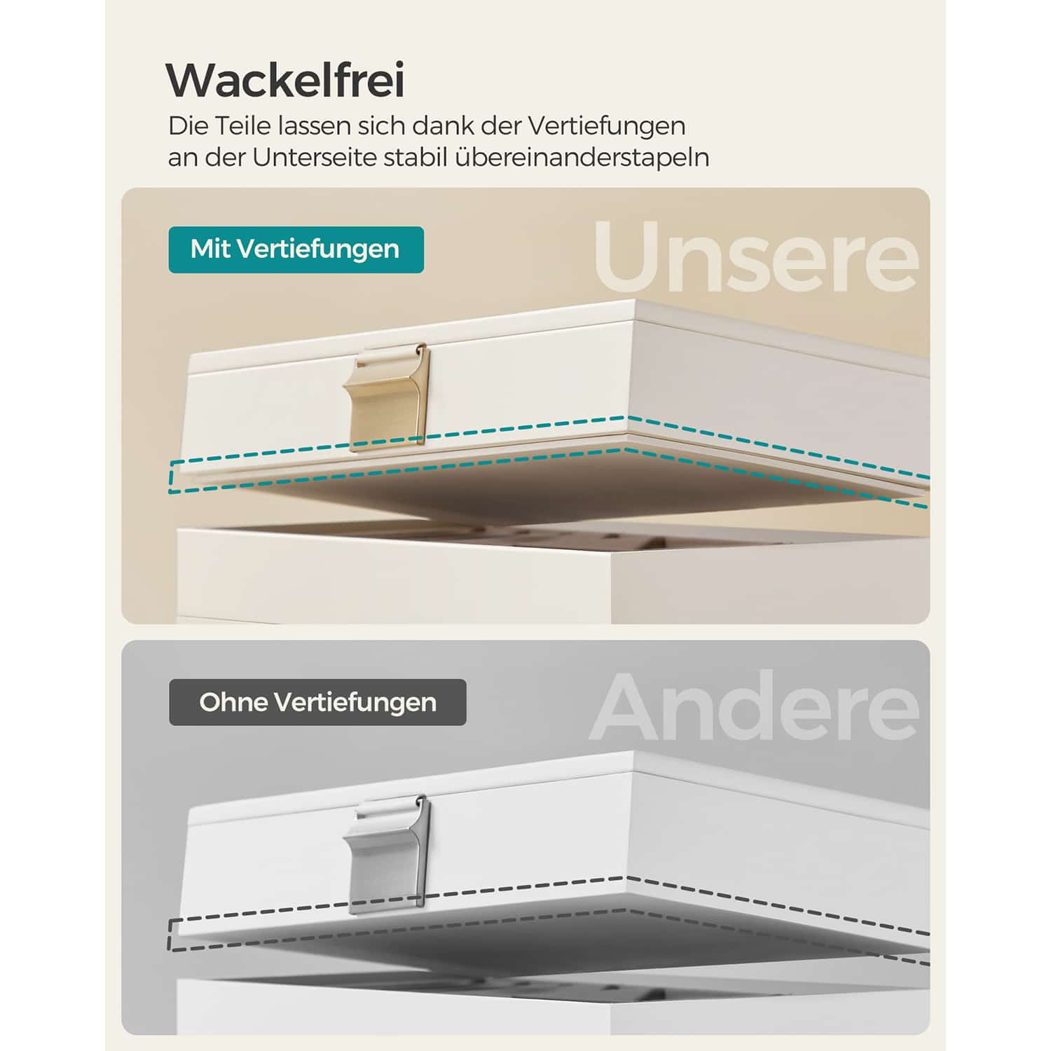 Stapelbares Schmuckkästchen 4 Ebenen-B34JBC164W01 Stapelbares Schmuckkästchen 4 Ebenen-B34JBC164W01
