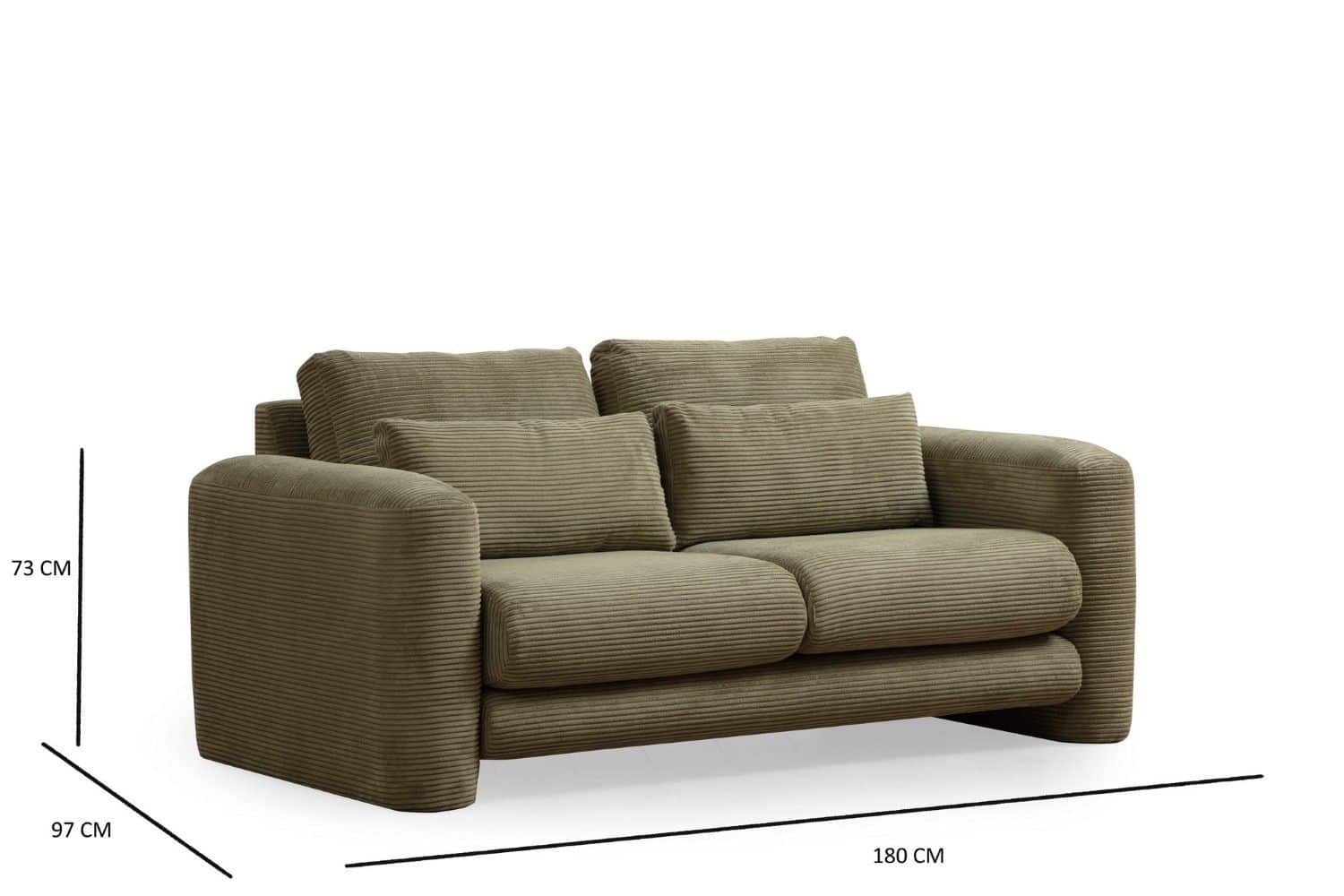 2-Sitzer Sofa Lily Breitcord in Beige – Modernes Design