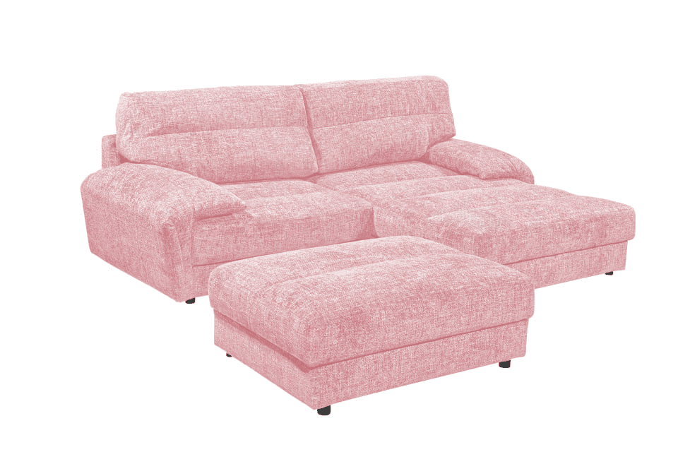Sofa Princeton von Ed Exciting Design – Beidseitig montierbar, mit Nosagfederung und optionalem Hocker