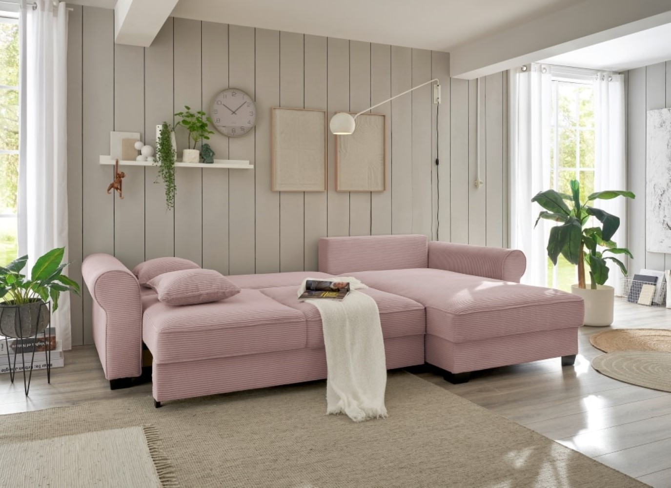 Ecksofa Angelina - Schlafsofa mit Bettkasten und Nosagfederung in Breitcord - ED Exciting Design Ecksofa Angelina - Schlafsofa mit Bettkasten und Nosagfederung in Breitcord - ED Exciting Design