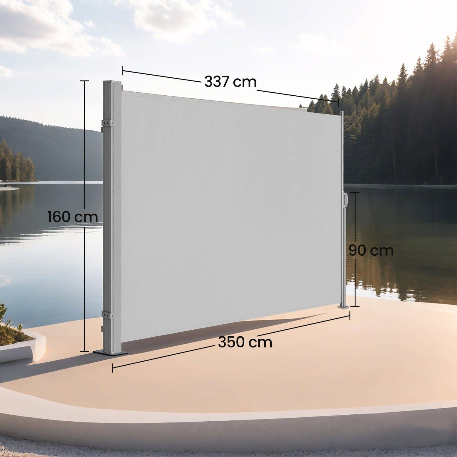 Seitenmarkise mit Stahl-Kasten, rostbeständig, ausziehbar Seitenmarkise mit Stahl-Kasten, rostbeständig, ausziehbar