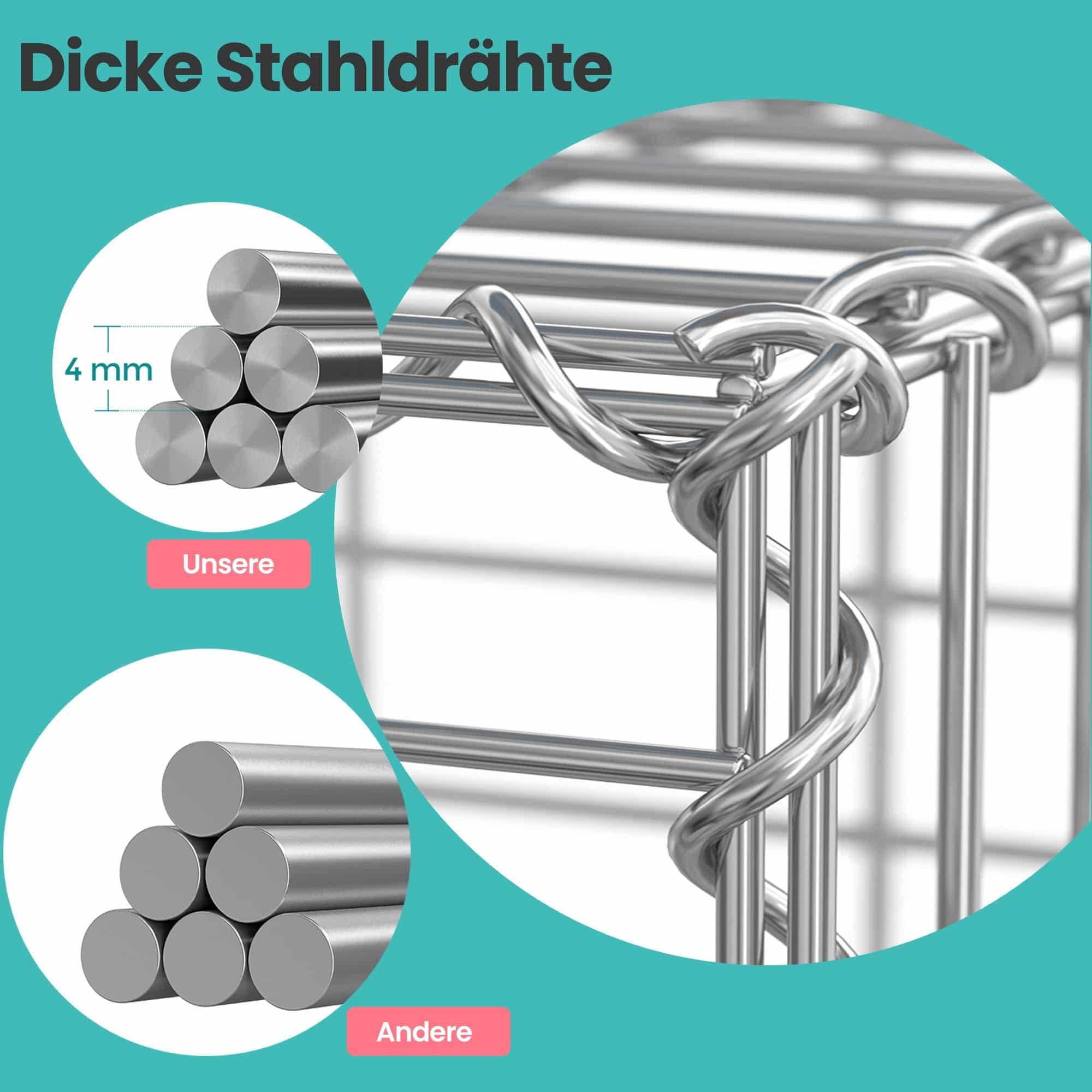 Gabionenkörbe mit 5 x 10 cm Maschenweite für Steine 10er Set