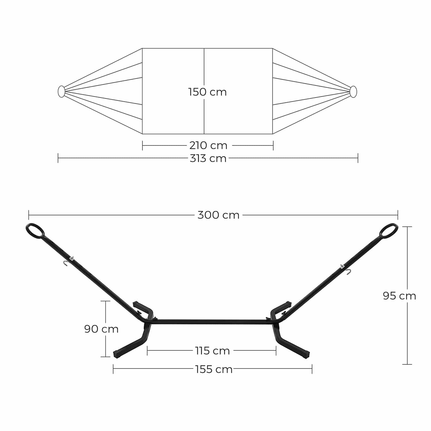 Hängematte mit Gestell-B34GHS001G01