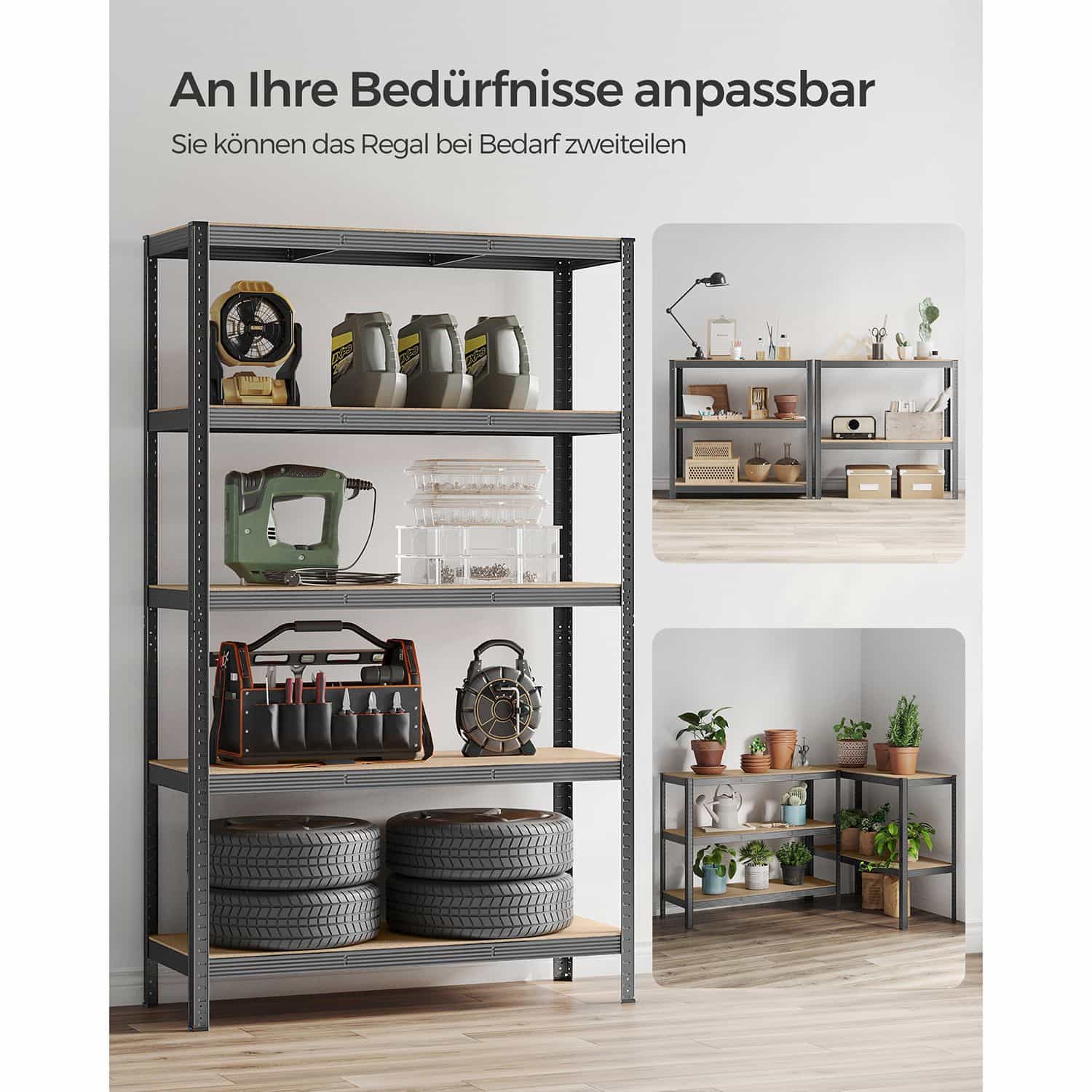 2er Set Kellerregal 200 cm hoch grau 2er Set Kellerregal 200 cm hoch grau