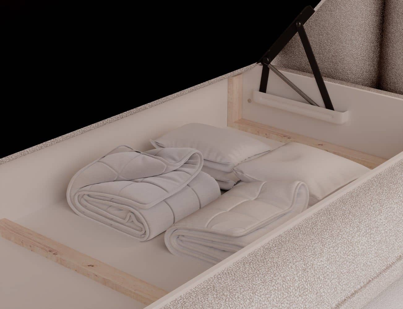 Boxspringbett Tonila von Eltap – Paolli Mikrofaser Beige |Topper