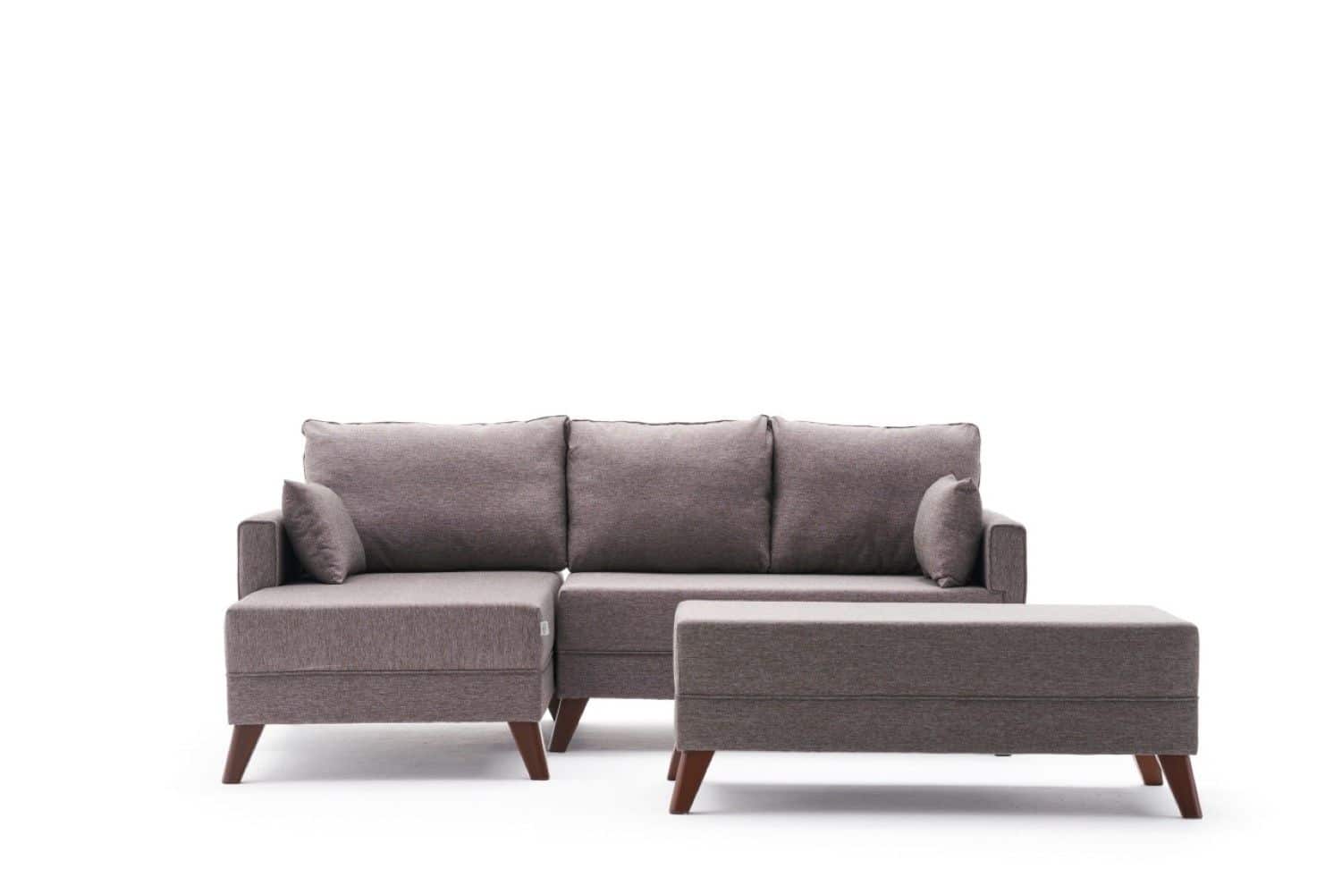 Kleines Bella Ecksofa mit Hocker – Die perfekte Lösung für kleine Räume