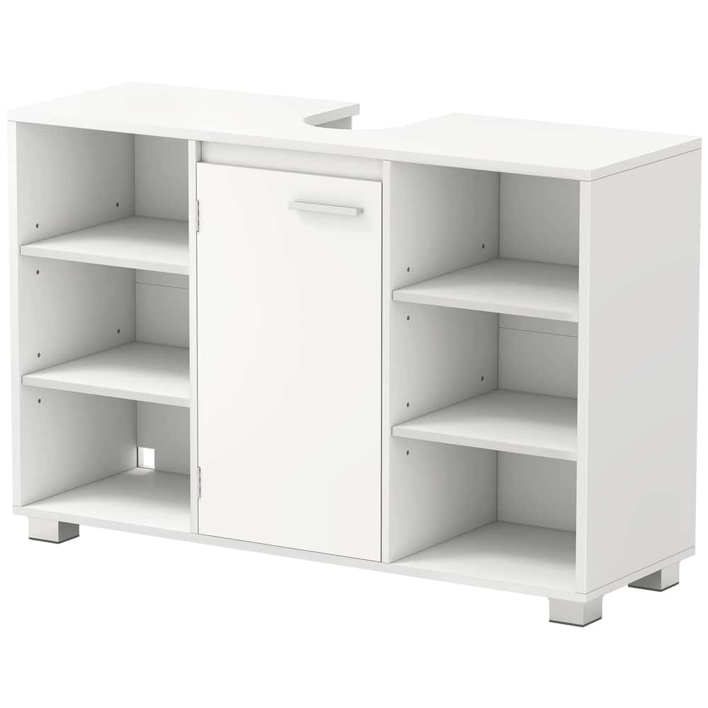 Badezimmerschrank, Waschbeckenunterschrank, mit verstellbaren Ablagen und Füßen Badezimmerschrank, Waschbeckenunterschrank, mit verstellbaren Ablagen und Füßen
