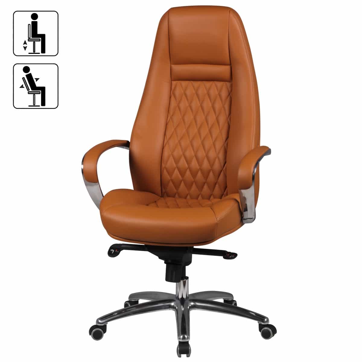 40239-AMSTYLE-Chefsessel-Austin-Echtleder-caramel_2 Bürostuhl AUSTIN Echt-Leder Caramel Schreibtischstuhl 120KG Chefsessel hohe Rückenlehne mit Kopfstütze X-XL