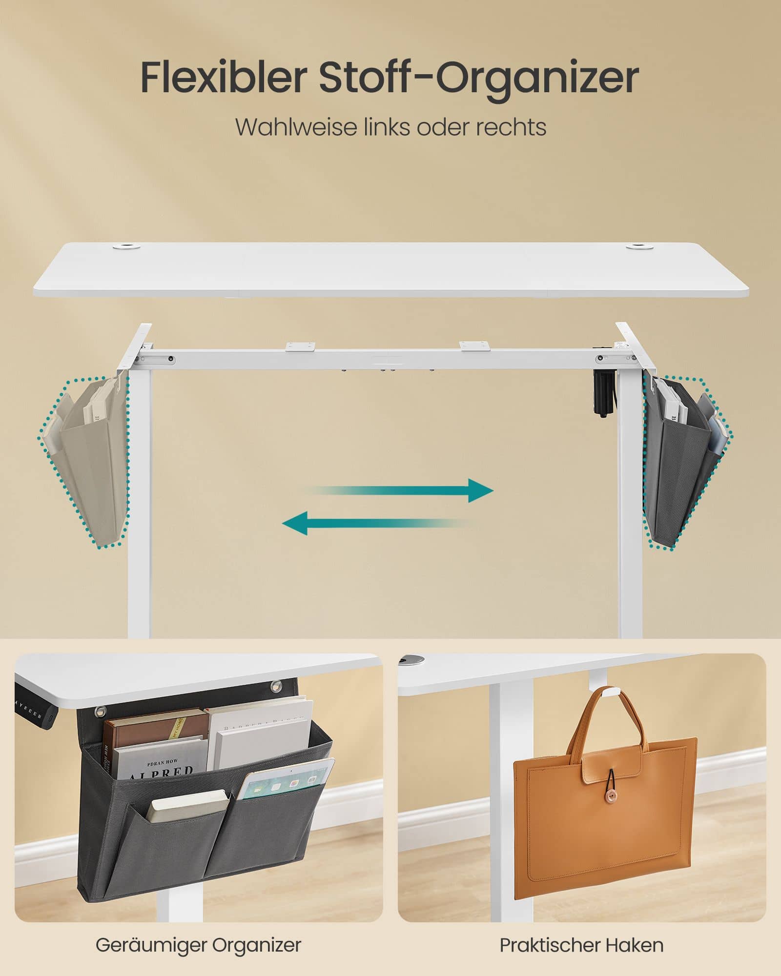 Höhenverstellbarer Schreibtisch elektrisch 60 x 140 x (72-120) cm Höhenverstellbarer Schreibtisch elektrisch 60 x 140 x (72-120) cm