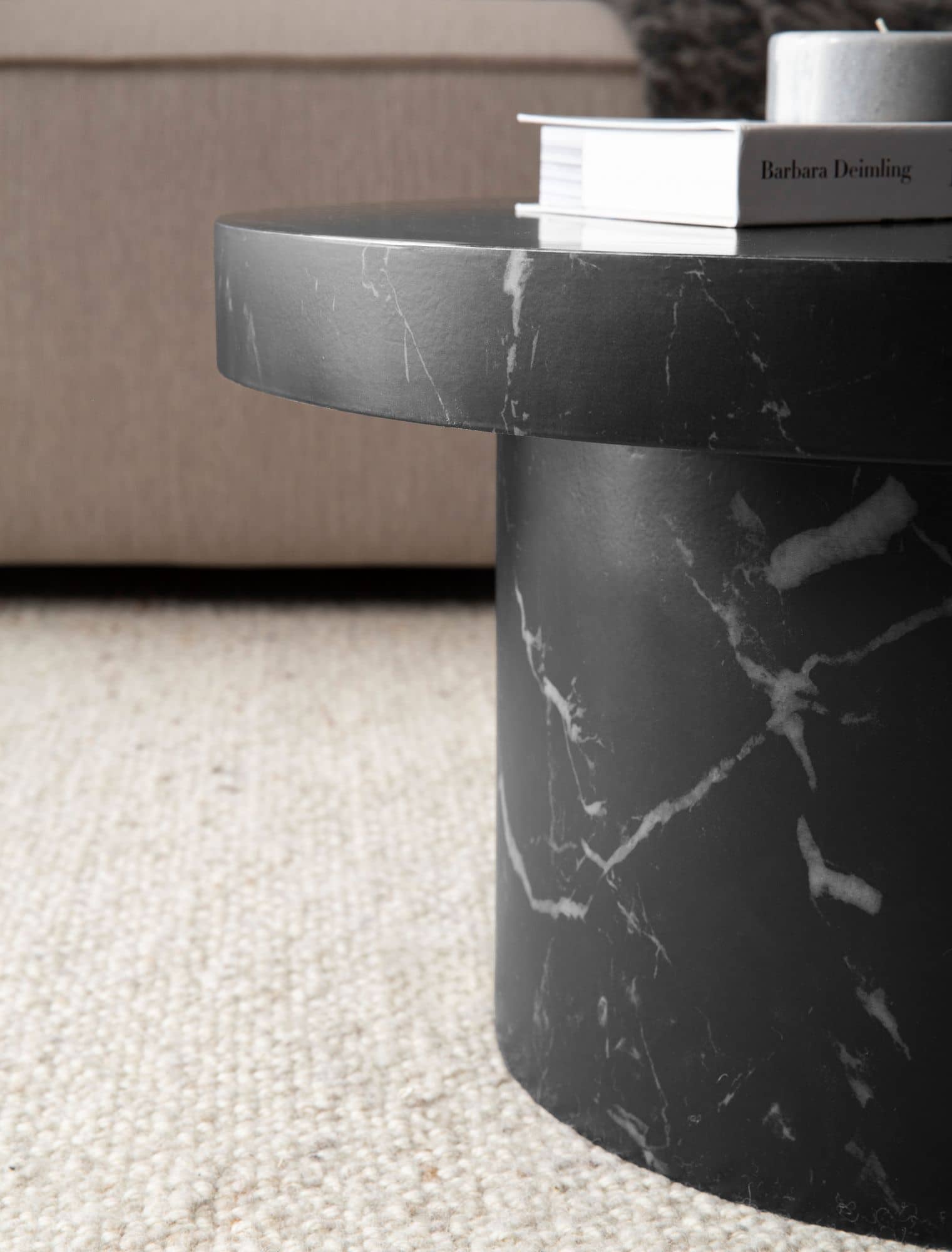 Couchtisch 60x60x30 cm Schwarz Sofatisch in Marmor-Optik Modern Couchtisch 60x60x30 cm Schwarz Sofatisch in Marmor-Optik Modern